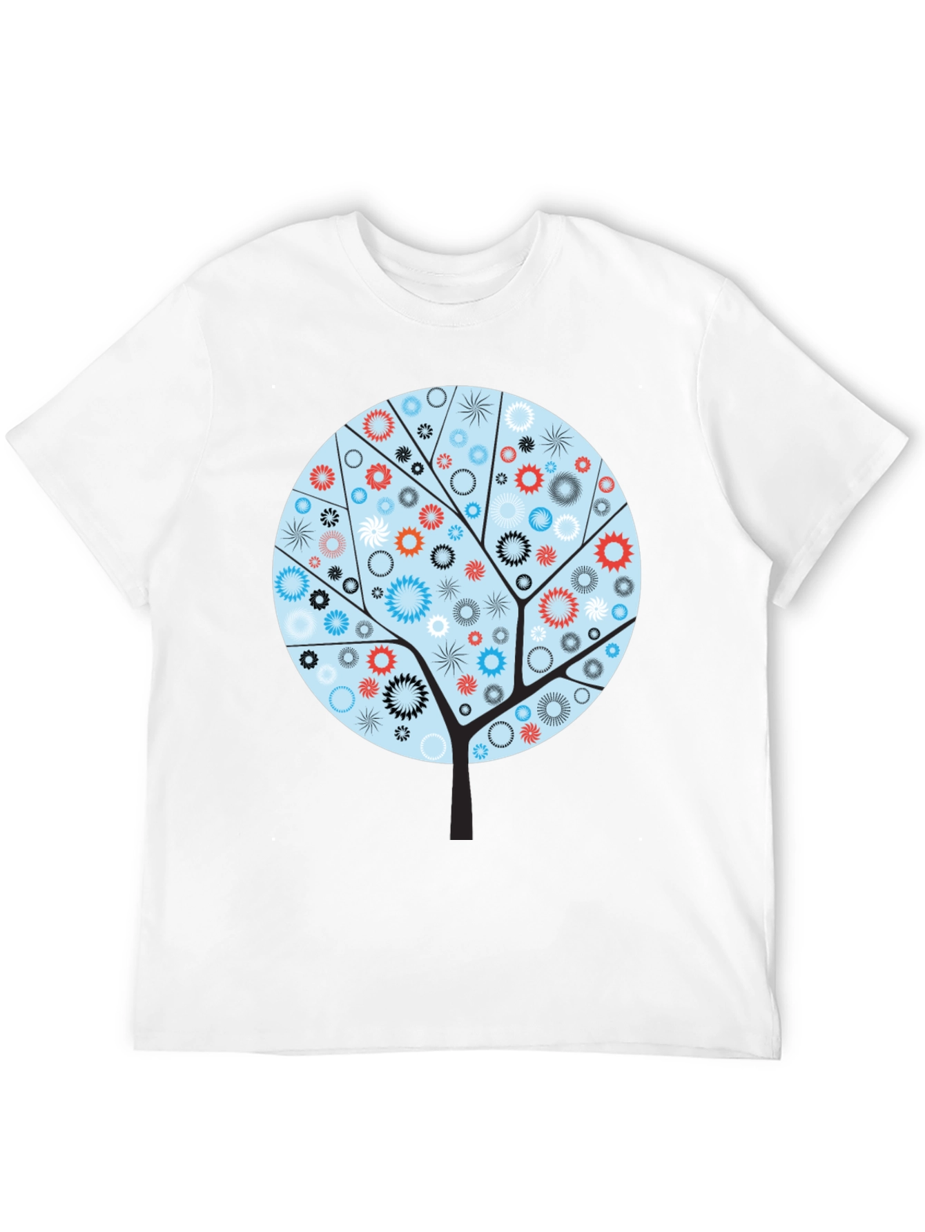 Black Abstract Floral Tree Graphic Tee - Modern Style view 12