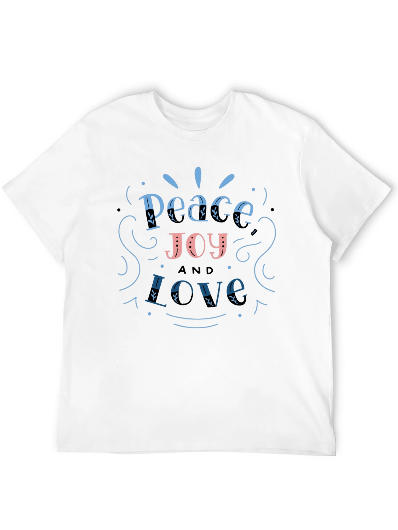 Black Peace Joy Love Graphic T-Shirt - Casual Unisex Tee view 12
