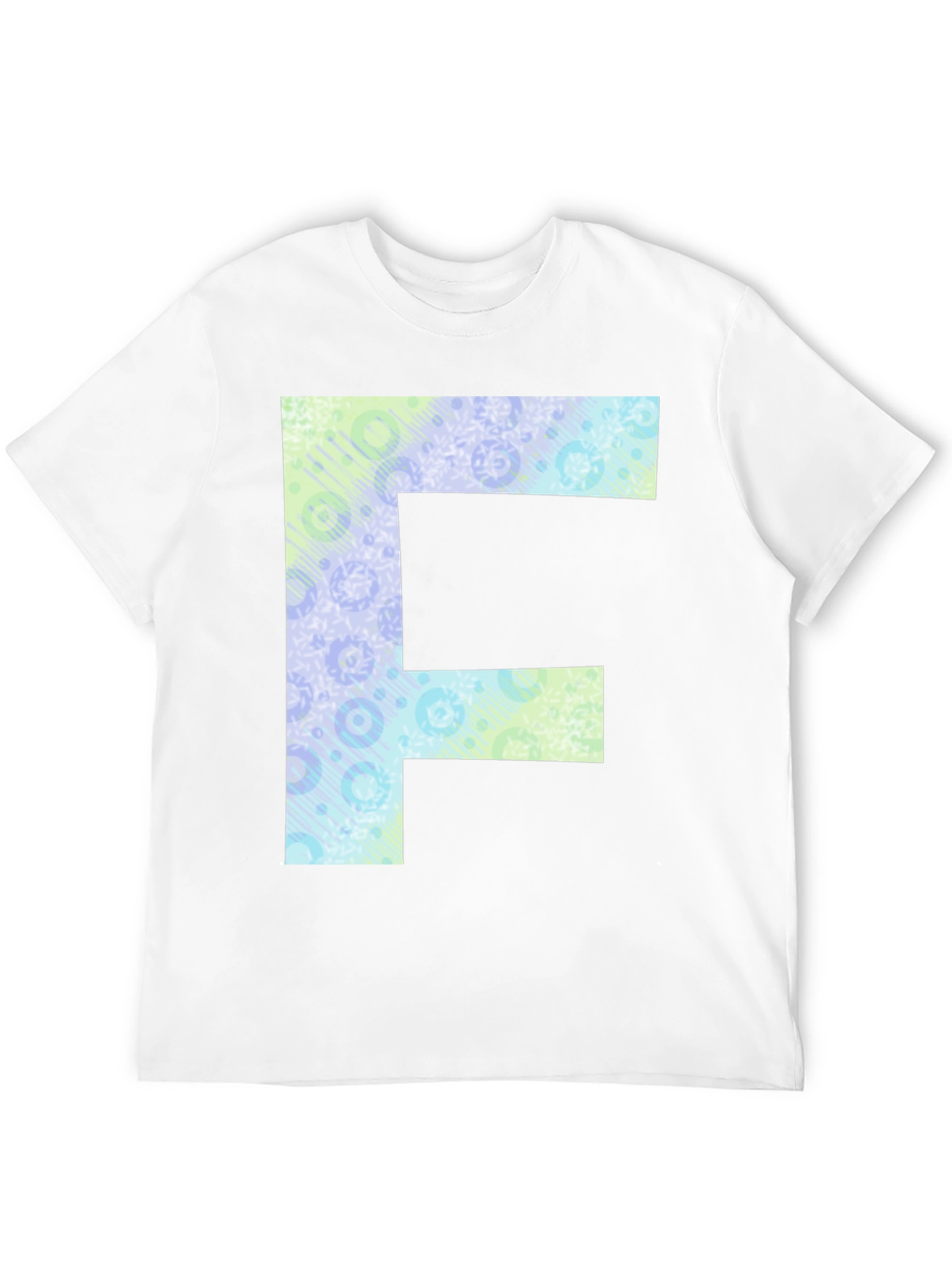 Black Letter F Patterned Tee - Black Cotton Casual Shirt view 12