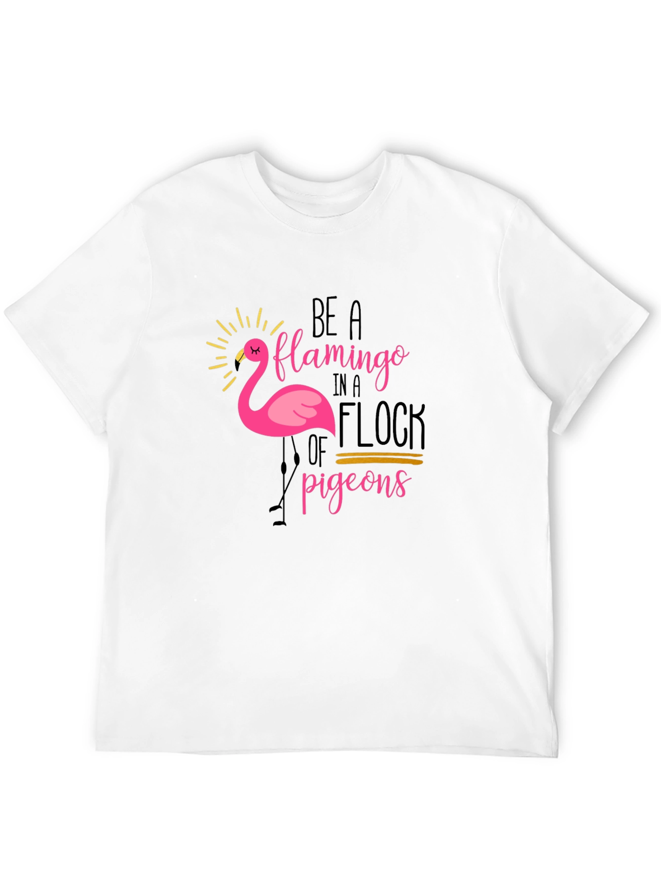 Black Be a Flamingo T-Shirt - Unique Graphic Tee view 12