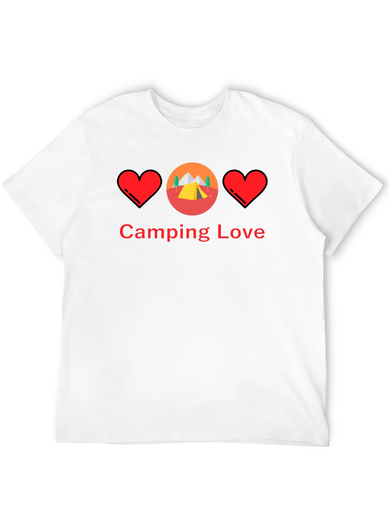 Black Camping Love Graphic Tee - Black Unisex Shirt view 12