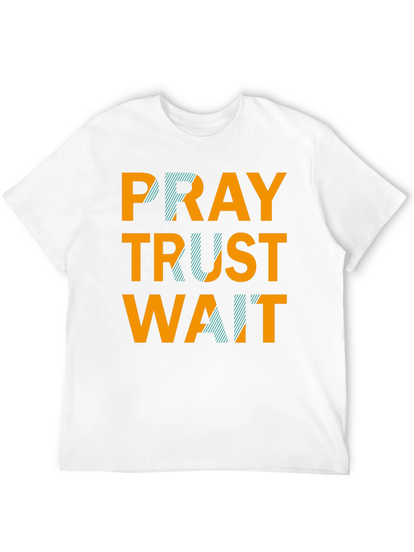 Black Pray Trust Wait Graphic Tee - Black Casual T-Shirt view 12