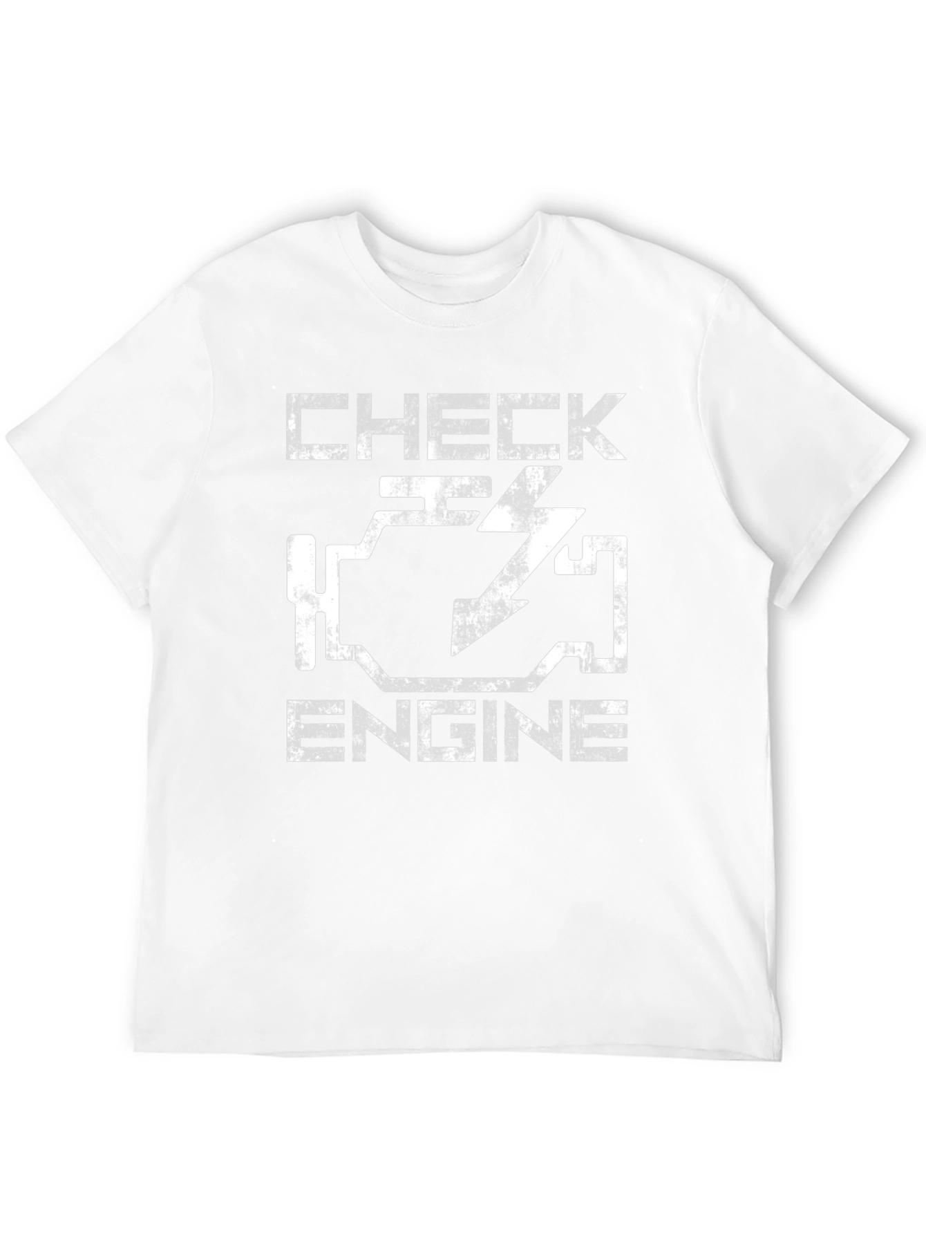 Black Check Engine Funny Graphic Tee - Black Cotton T-Shirt view 12