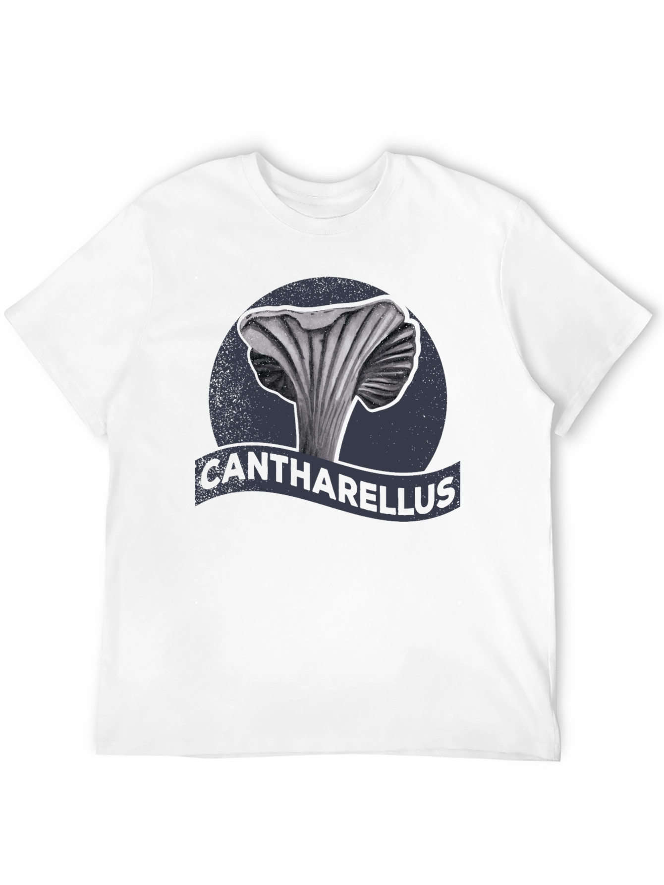 Black Cantharellus Mushroom Graphic Tee view 12