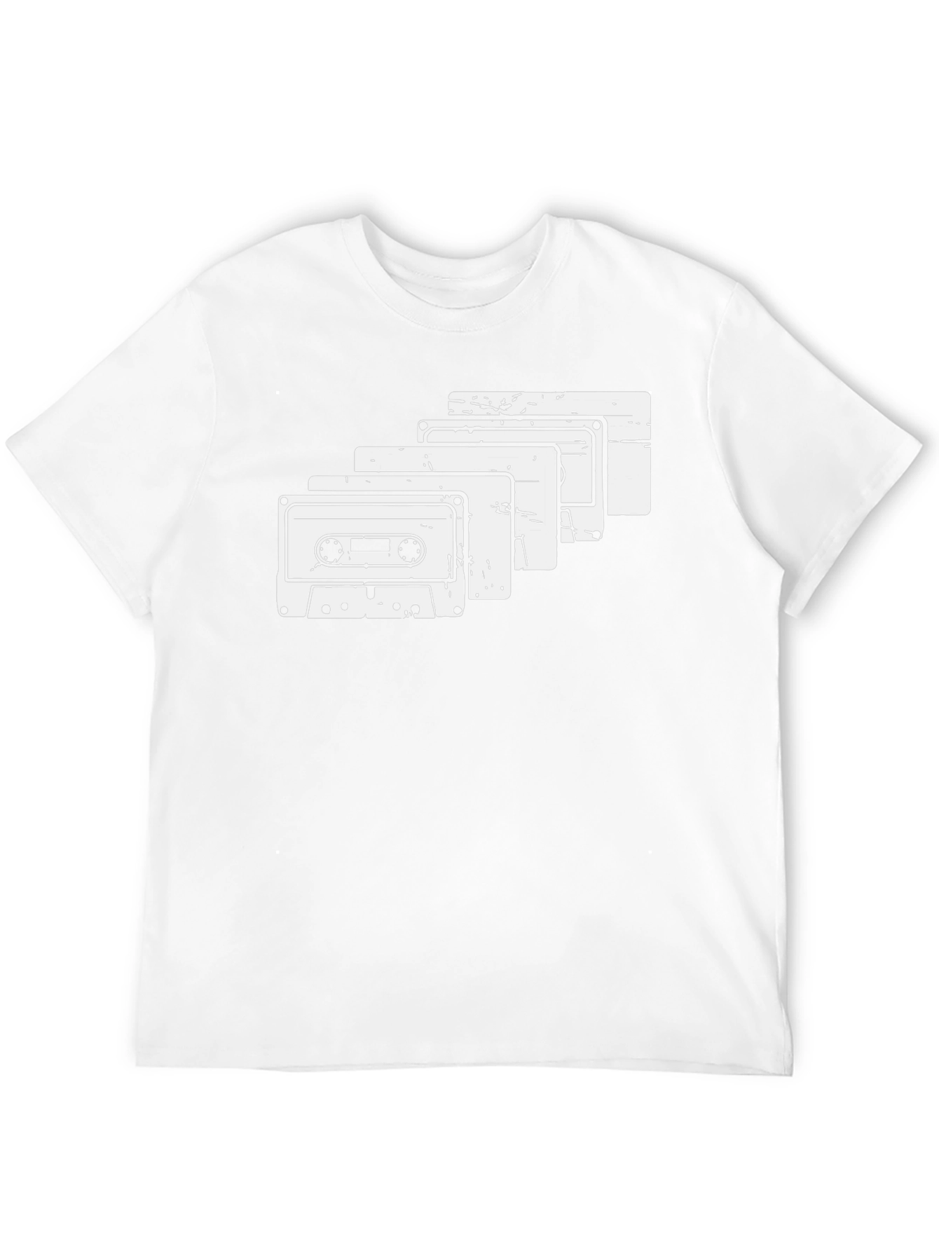 Black Retro Cassette Tape Graphic Tee - Black Cotton T-Shirt view 12