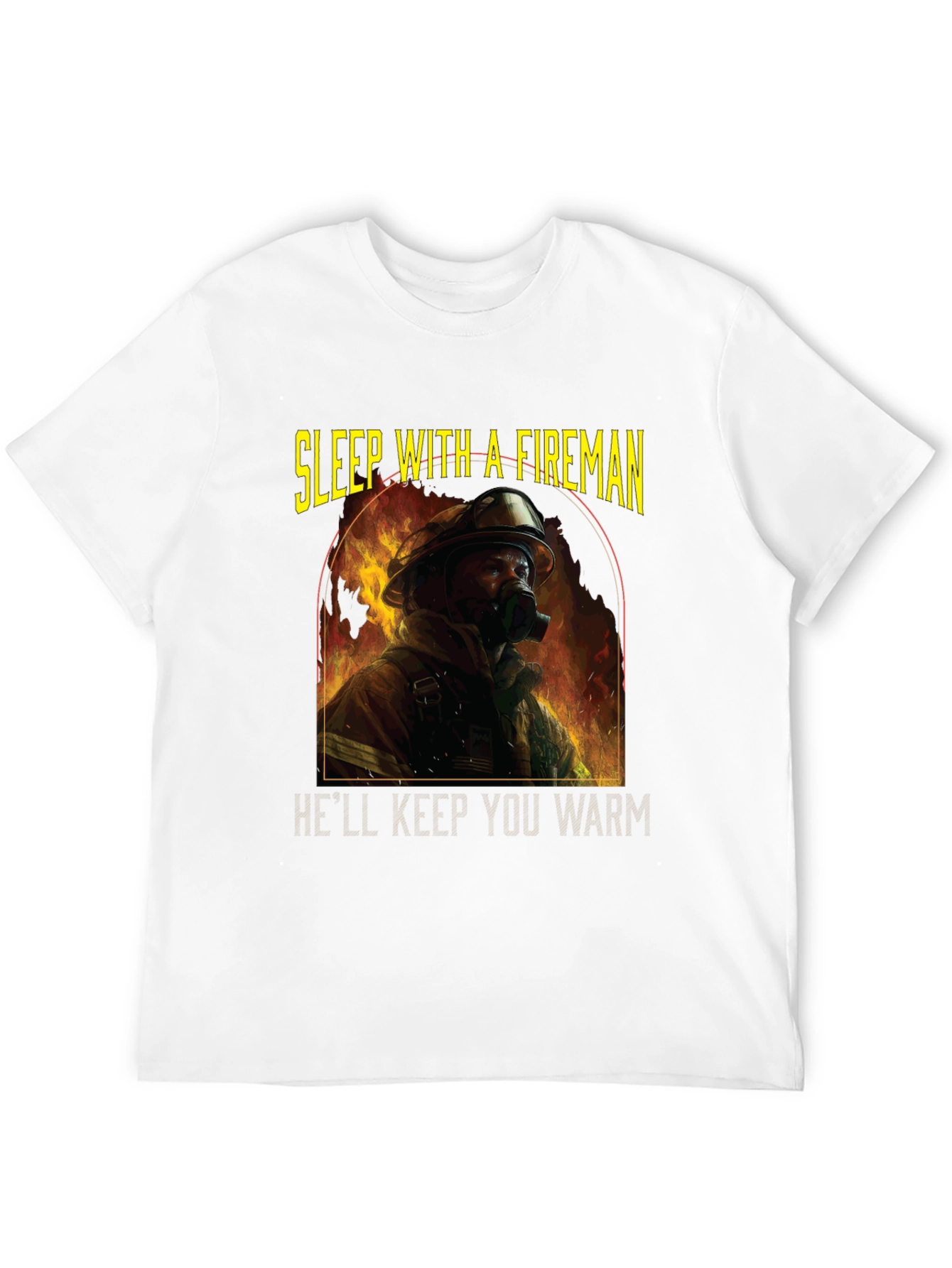 Black Fireman Graphic T-Shirt - Sleep With A Fireman view 12