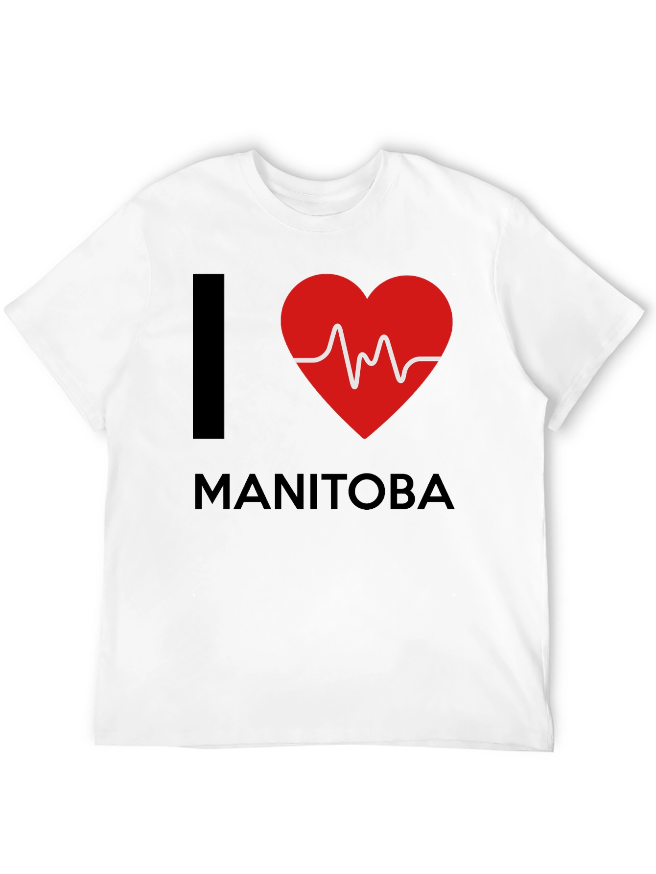 Black I Heart Manitoba T-Shirt - Black Crew Neck Tee view 12