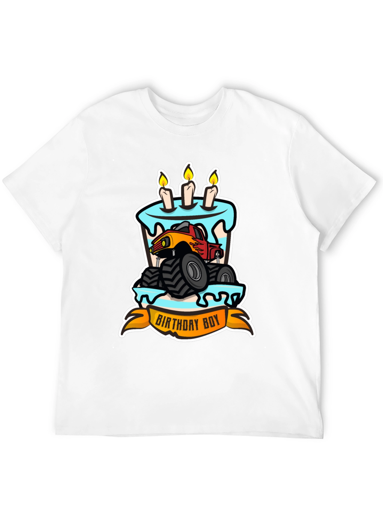 Black Birthday Boy Monster Truck T-Shirt view 12
