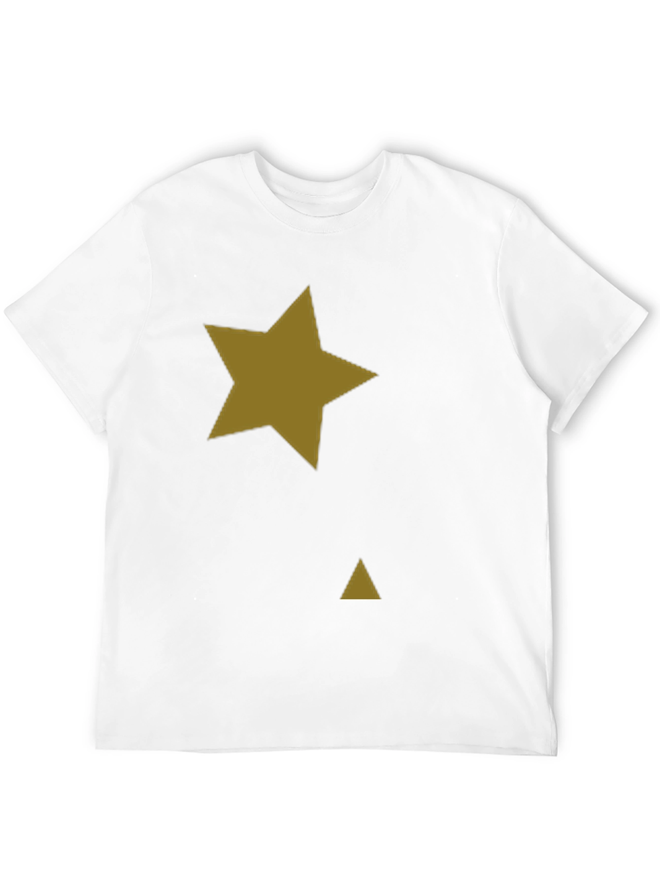 Black Black Tee with Gold Star & Triangle Graphic Print view 12