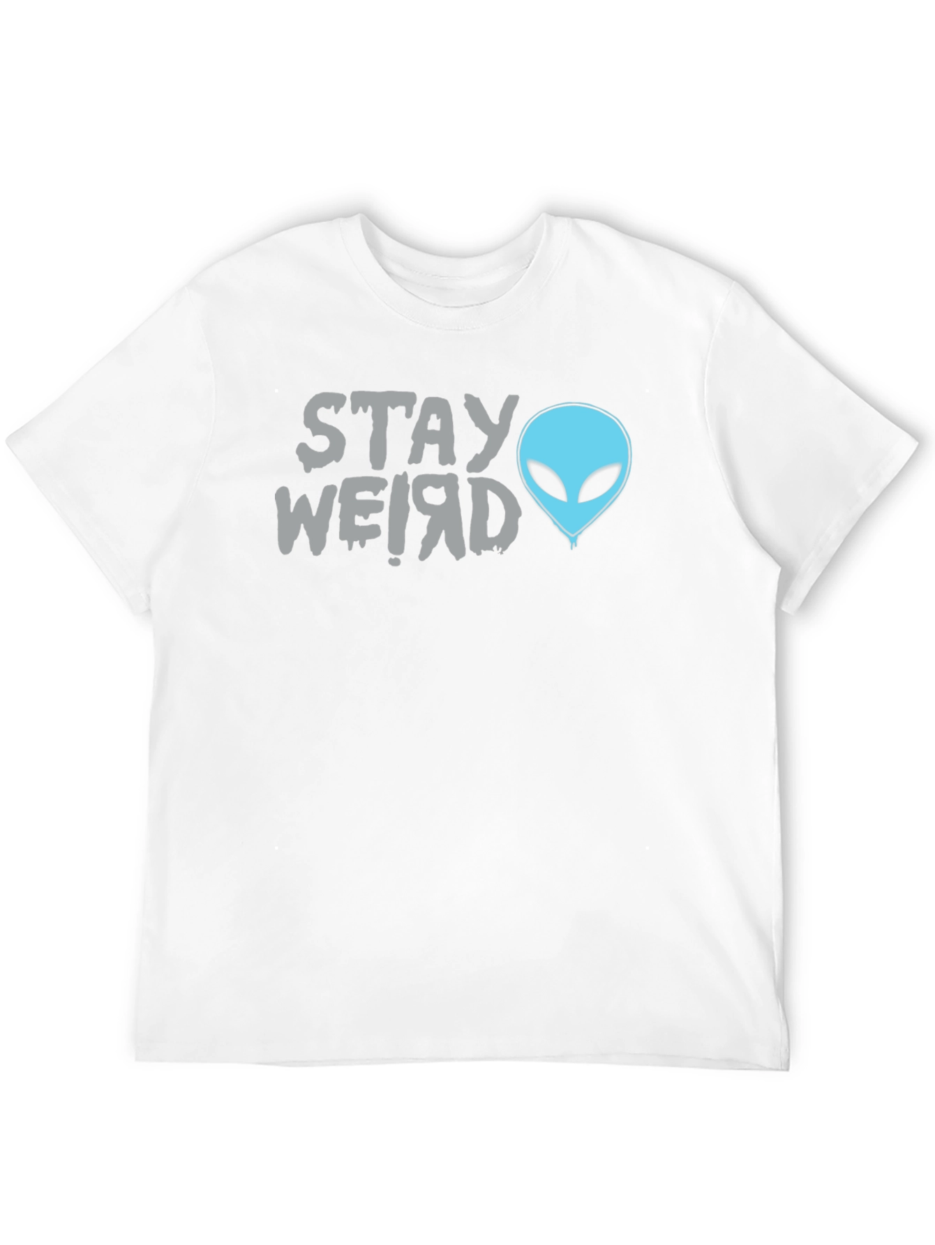 Black Stay Weird Alien Graphic Tee - Black Cotton T-Shirt view 12