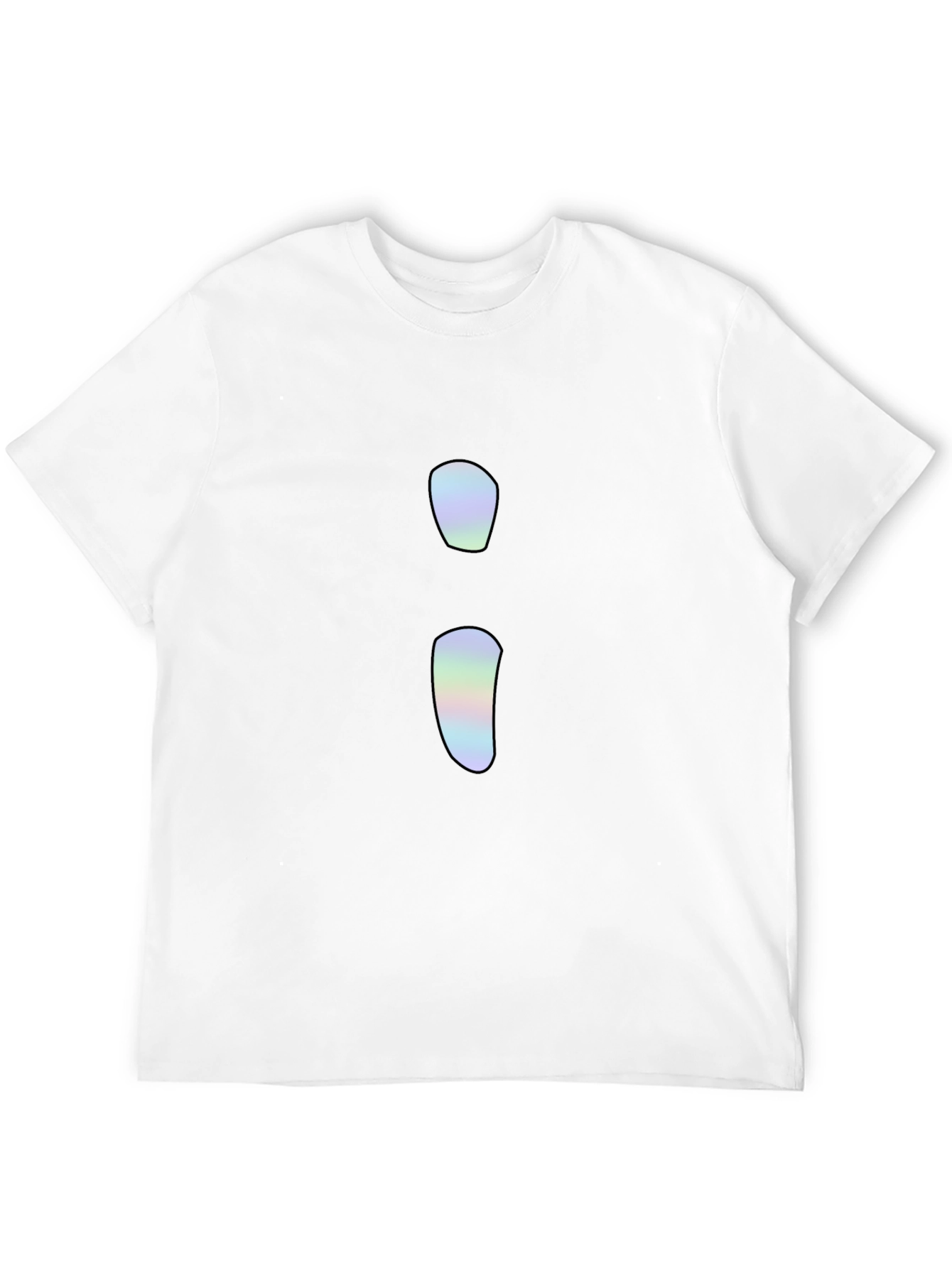 Black Minimalist Holographic Semicolon T-Shirt view 12