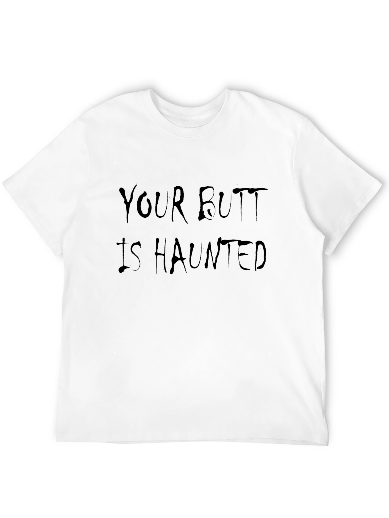 Black Haunted Butt T-Shirt - Novelty Halloween Tee view 12
