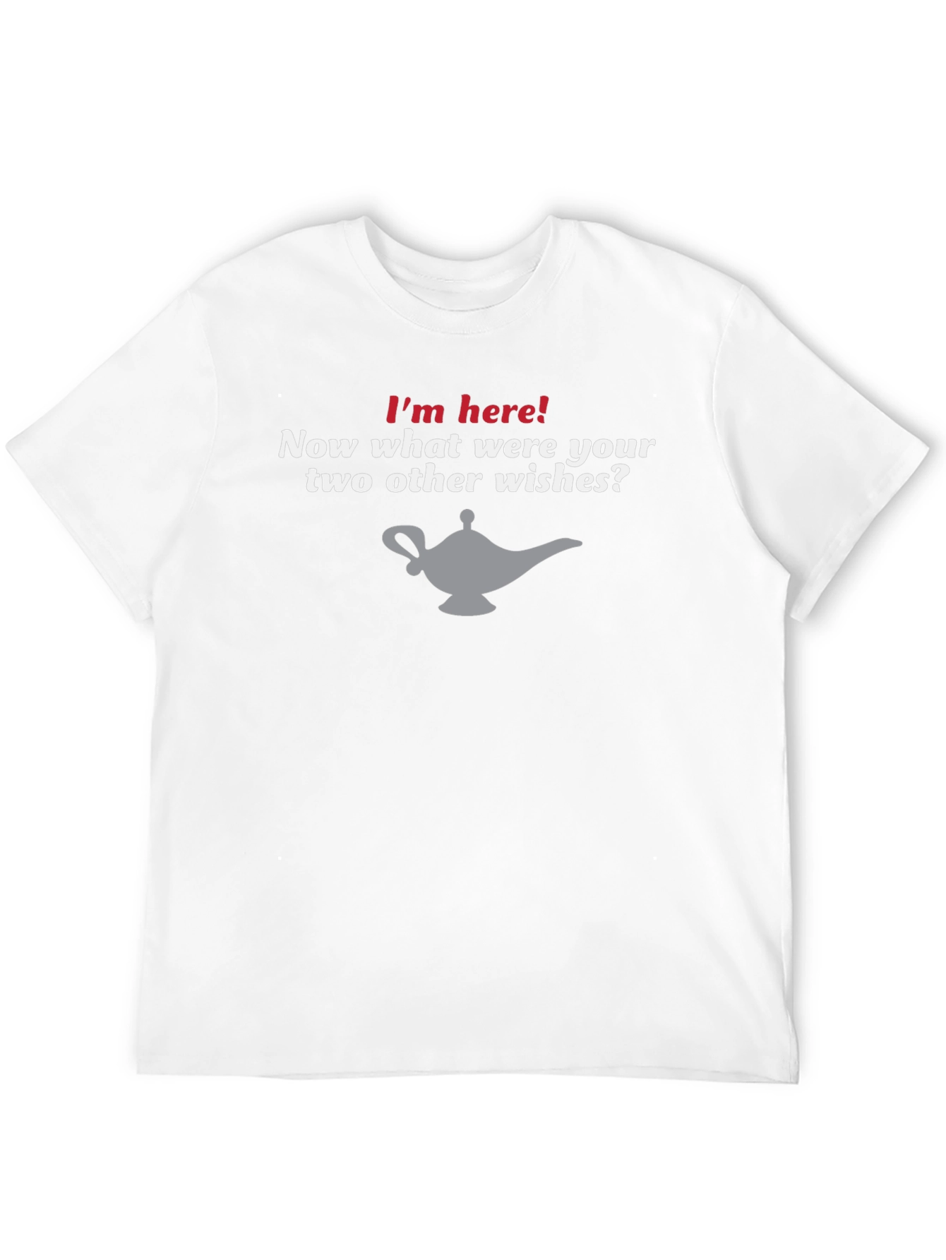 Black I'm Here! Genie Lamp Novelty Graphic T-Shirt view 12