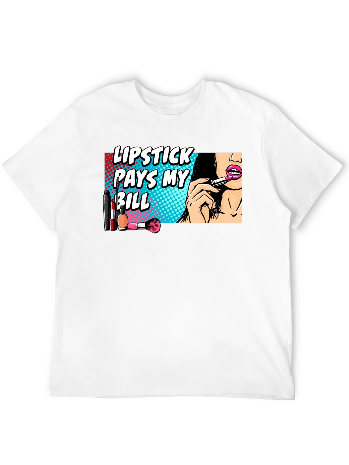 Black Lipstick Pays My Bill Black Graphic T-Shirt view 12