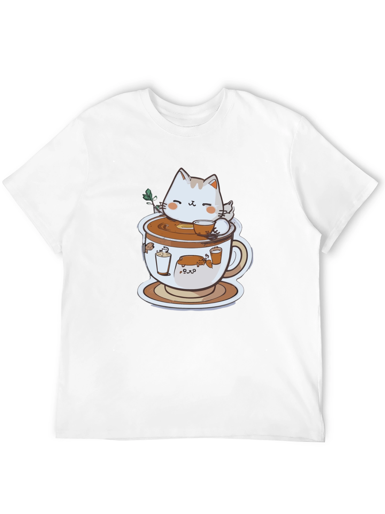 Black Cat in Coffee Cup Graphic Tee view 12