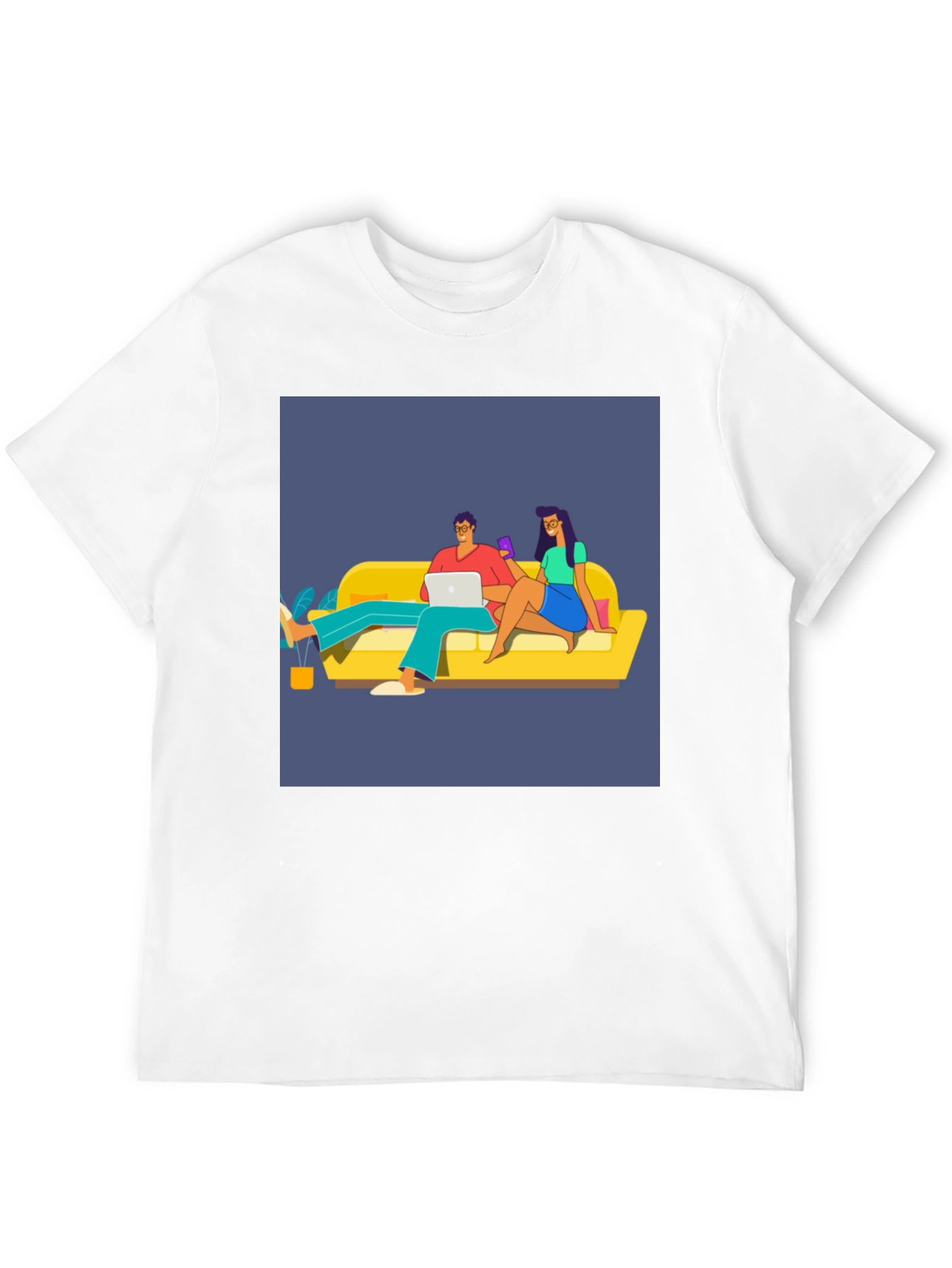 Black Relaxed Couple Graphic Tee - Trendy Casual Wear view 12