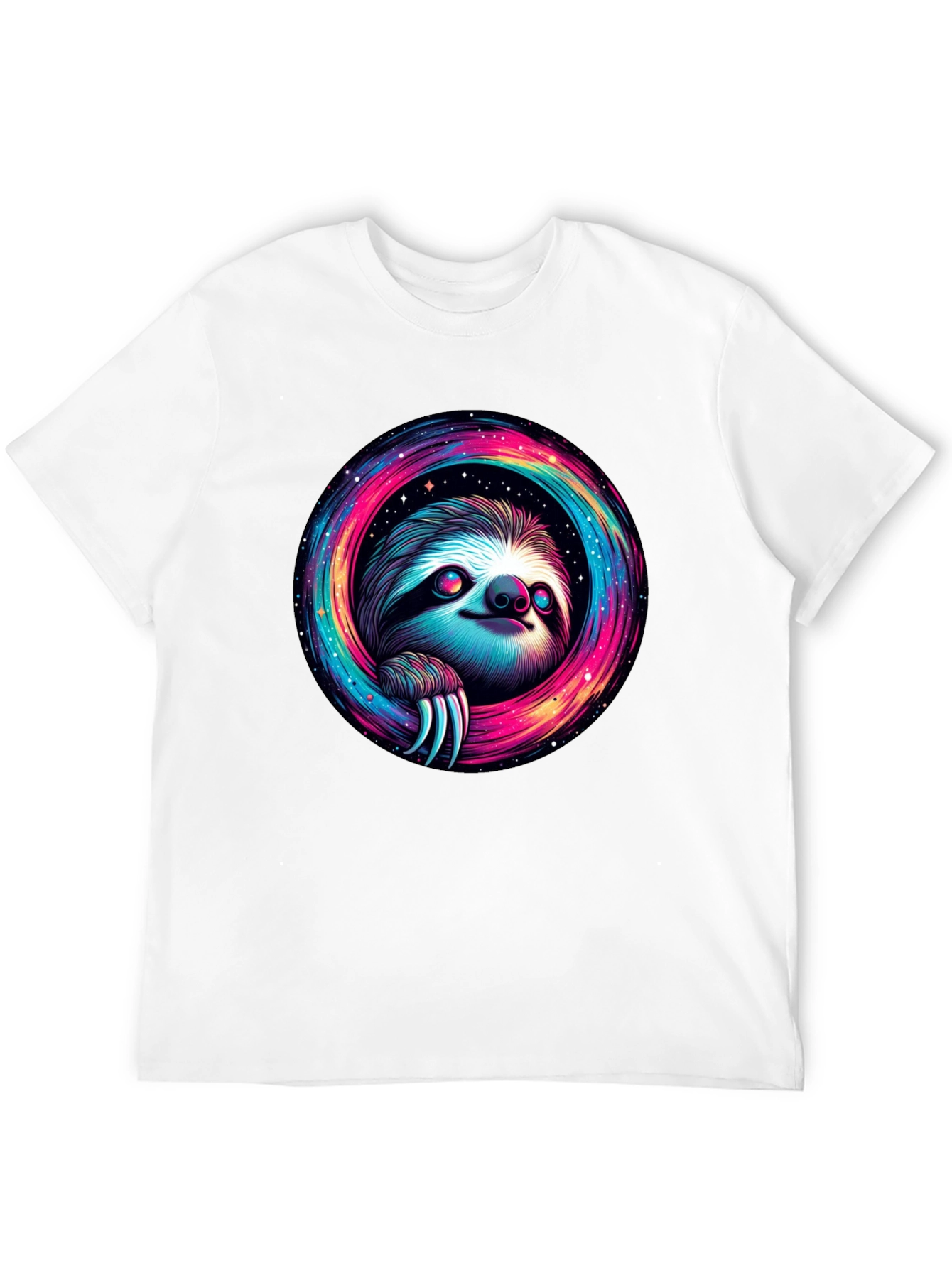 Black Cosmic Sloth Graphic Tee - Unisex Black T-Shirt view 12