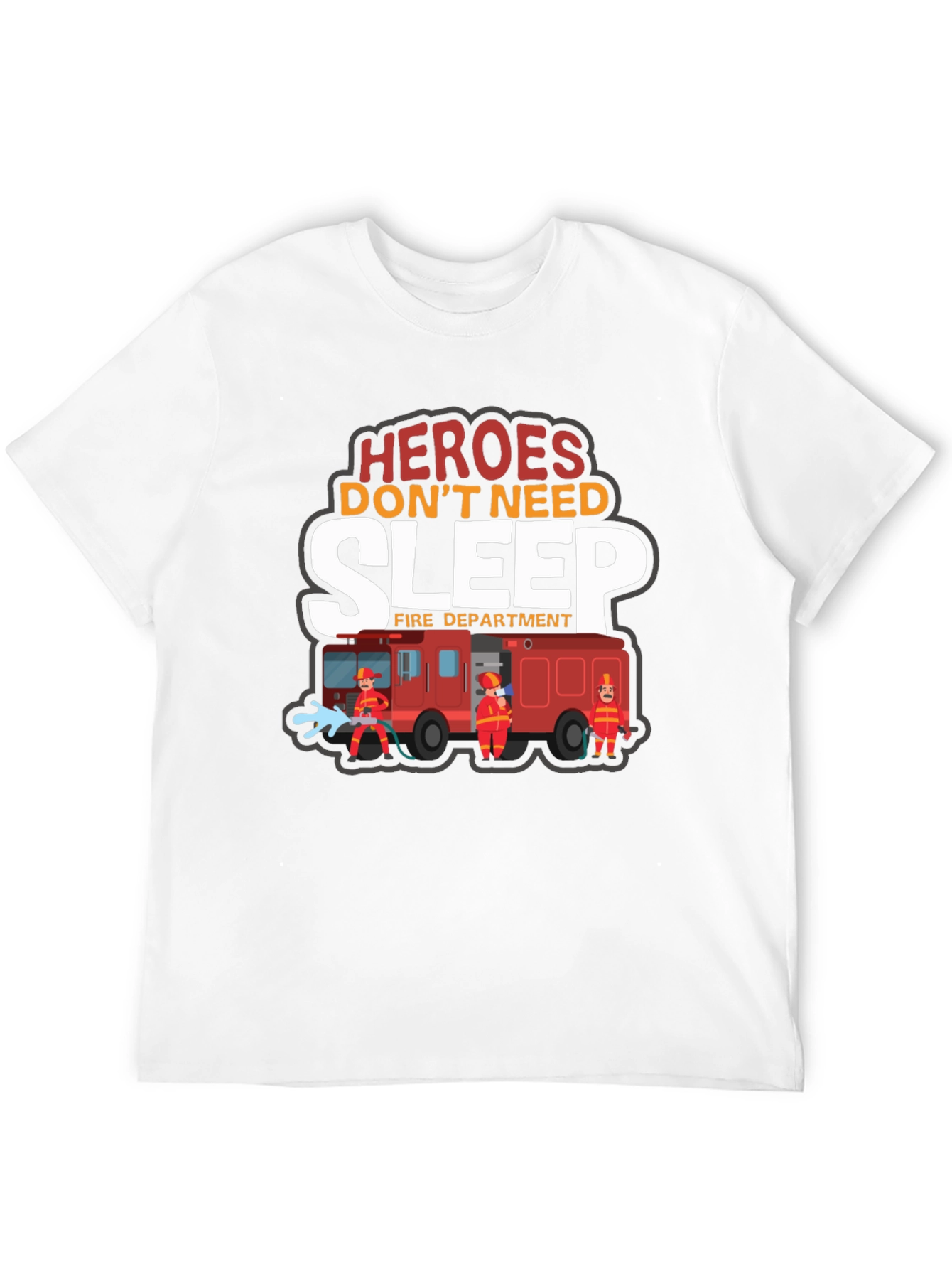 Black Heroes Don't Need Sleep Firefighter Graphic T-Shirt view 12