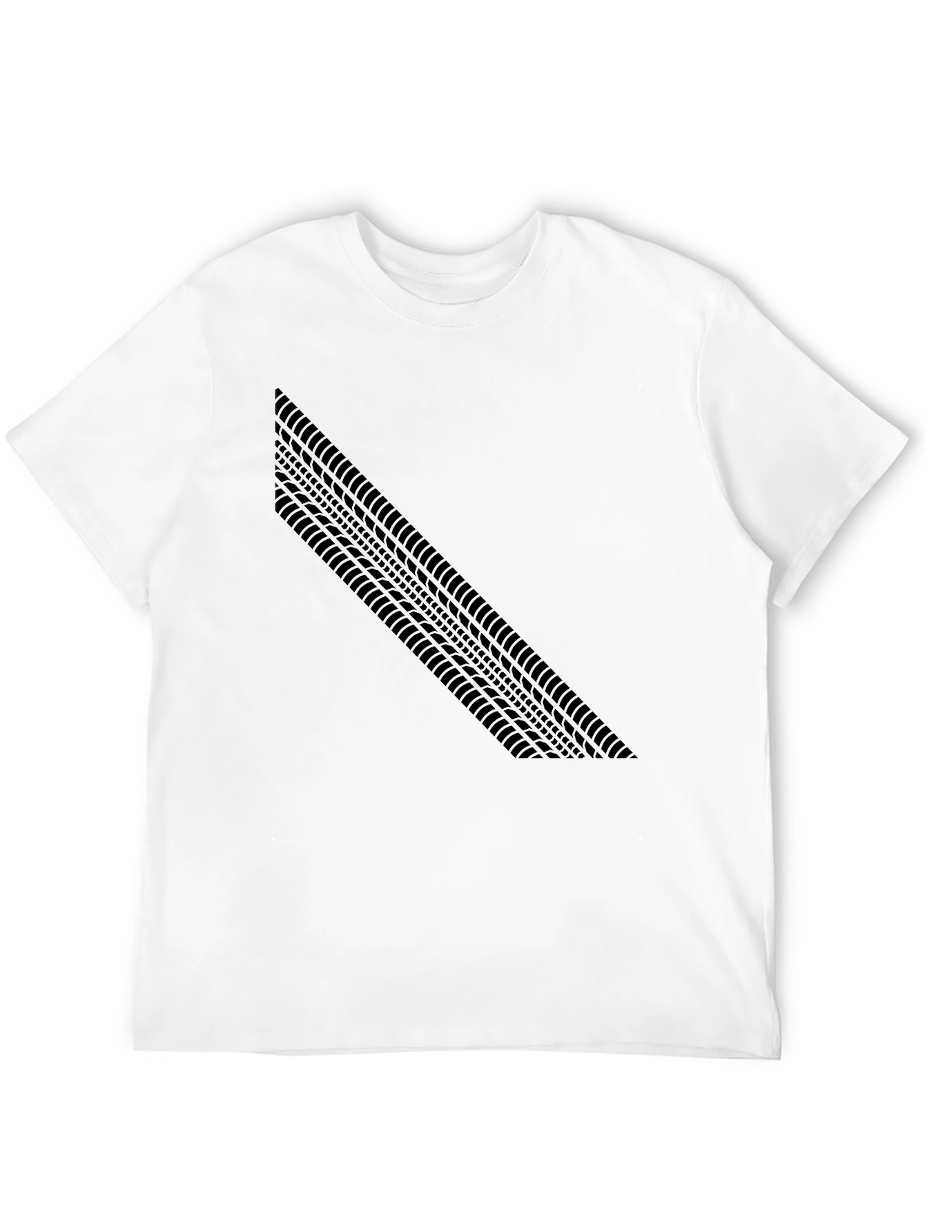 Black Tire Track Graphic Tee - Black Casual T-Shirt view 12