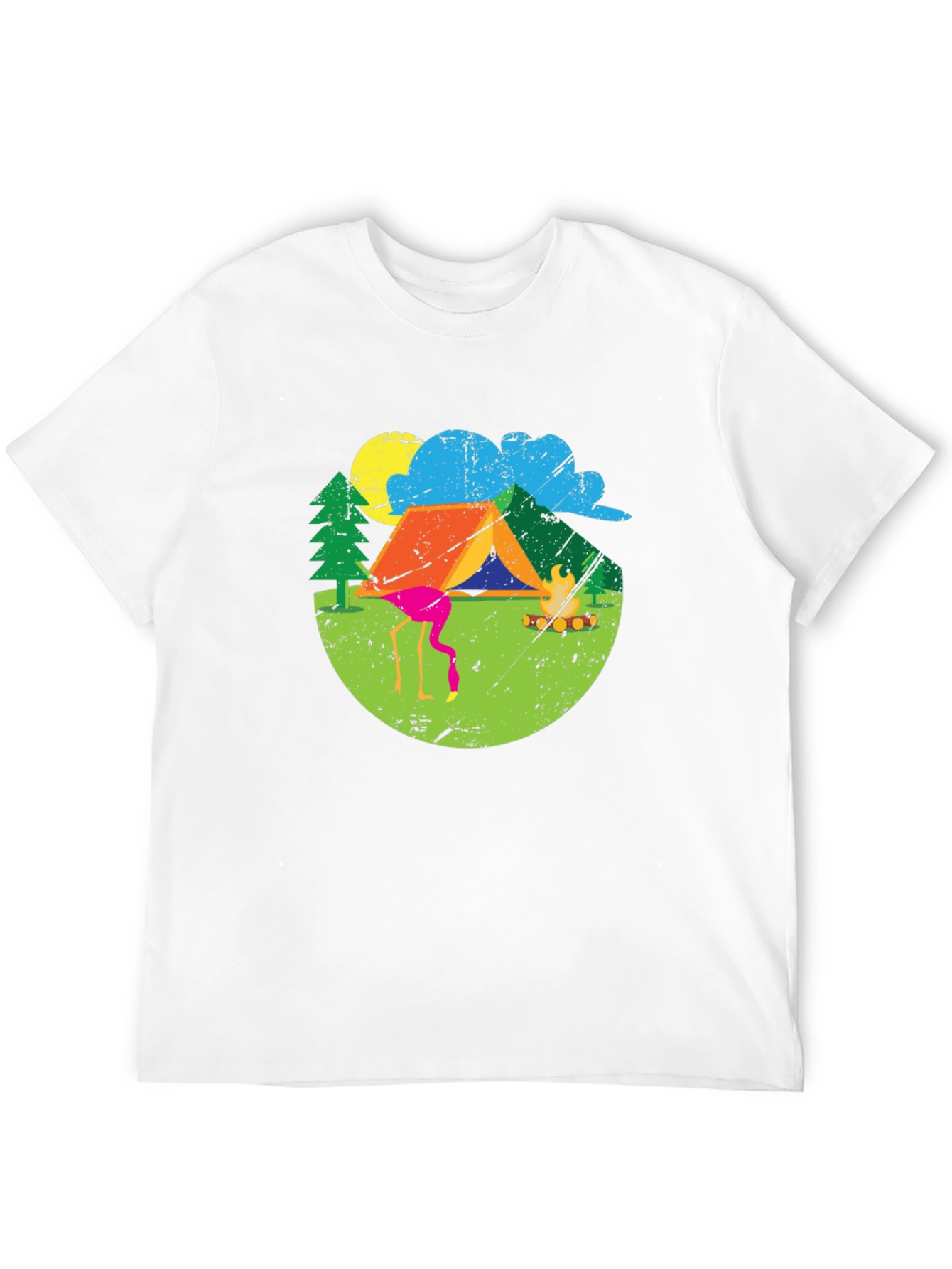 Black Camping Flamingo Graphic Tee - Black view 12