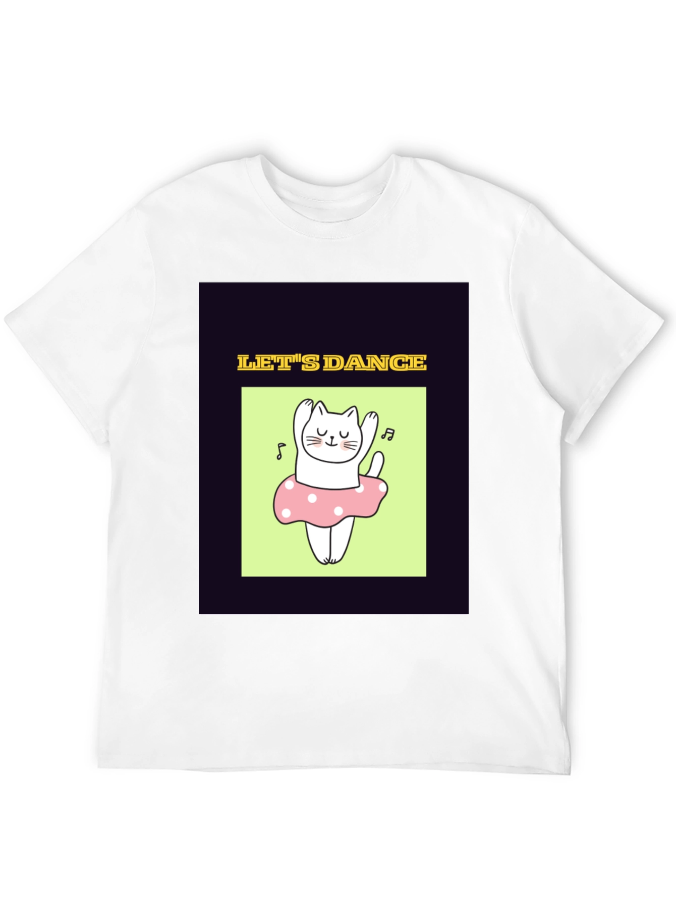 Black Dancing Cat Graphic Tee - Black Unisex T-Shirt view 12