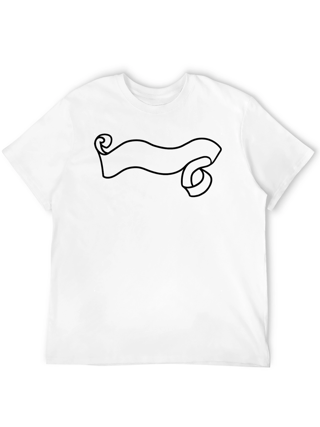 Black Men's Black Graphic Tee - Scroll Banner Design view 12