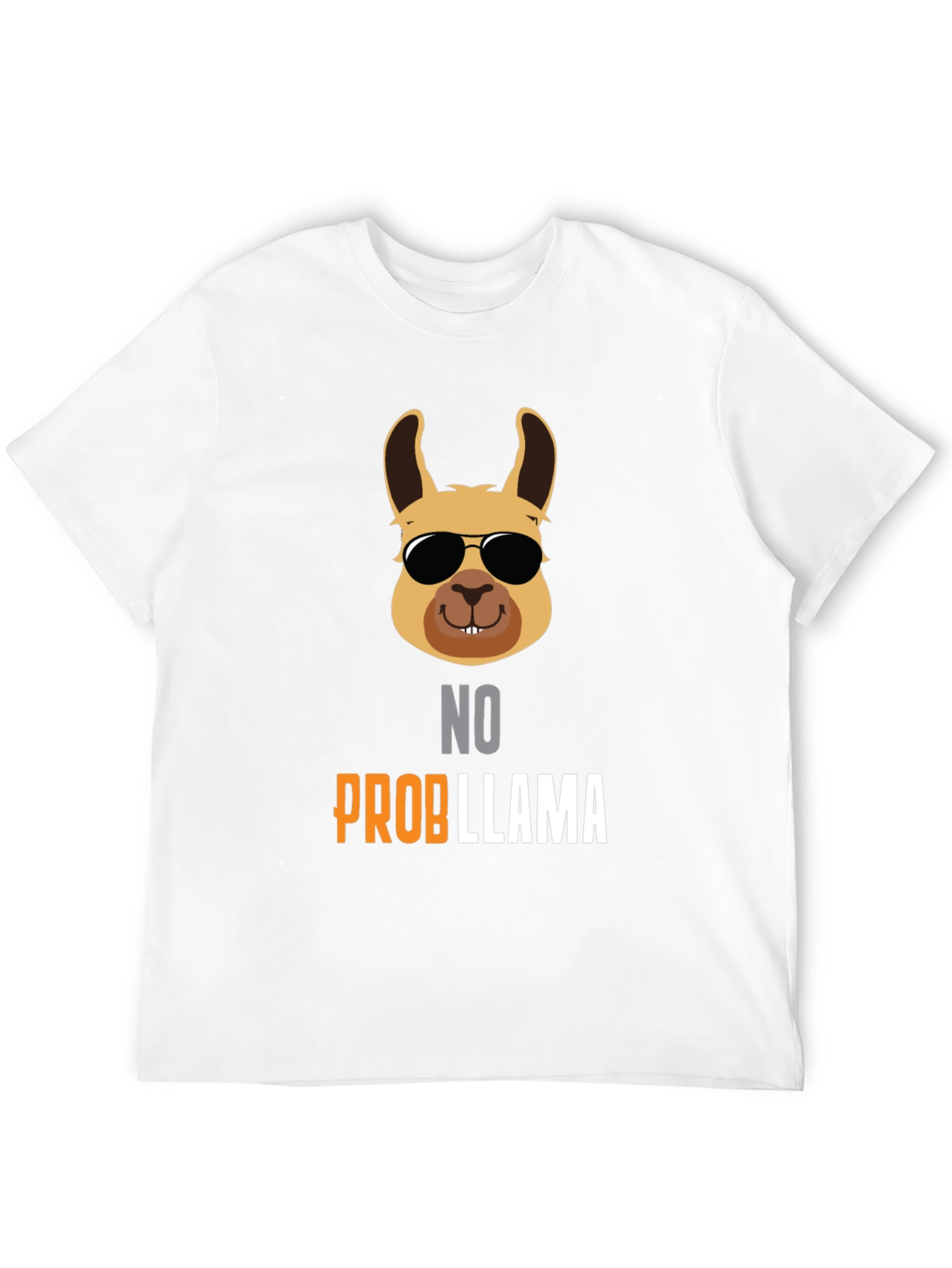 Black No Probllama T-Shirt - Cool Llama with Shades view 12
