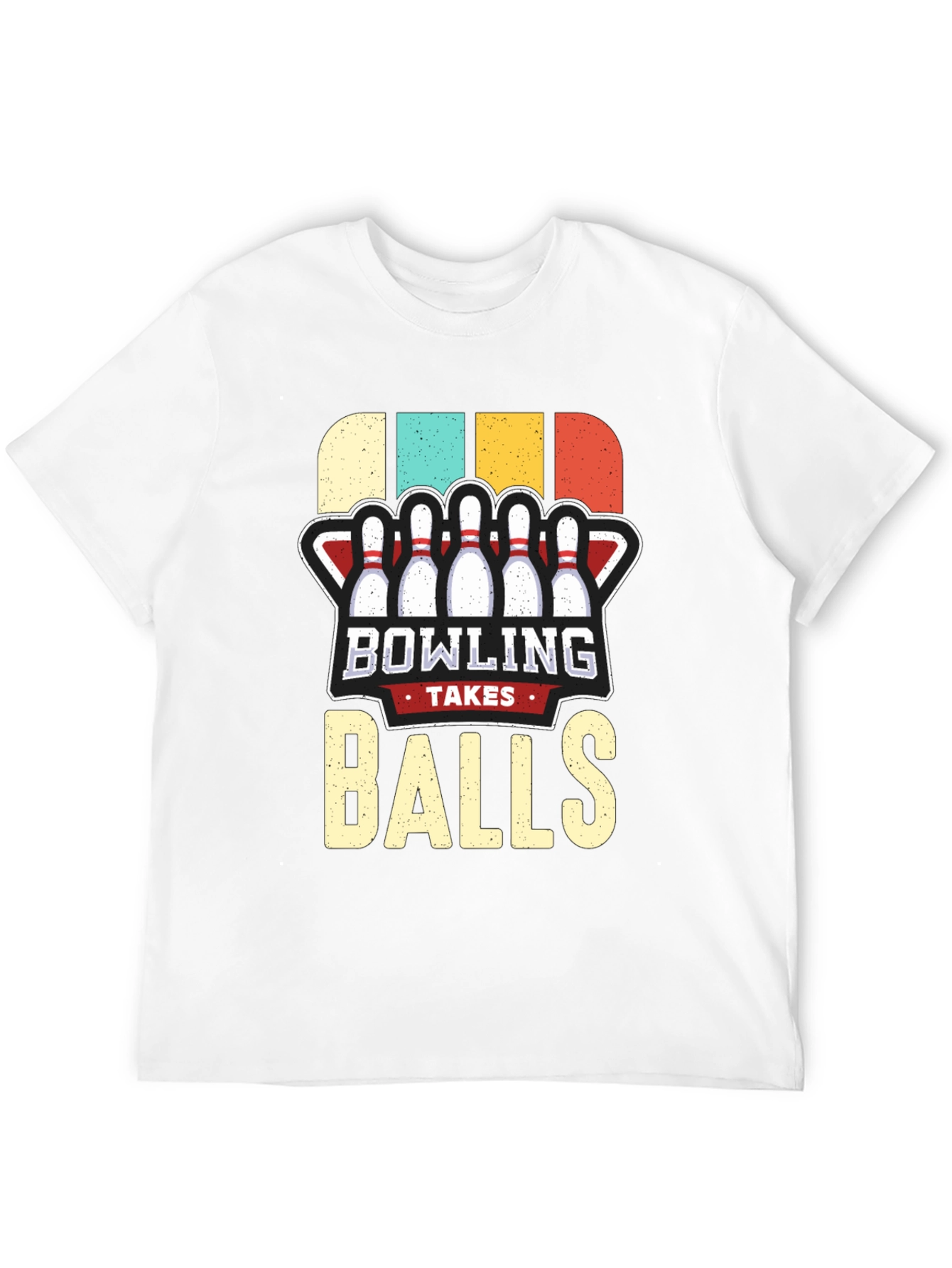 Black Bowling Takes Balls Graphic T-Shirt view 12