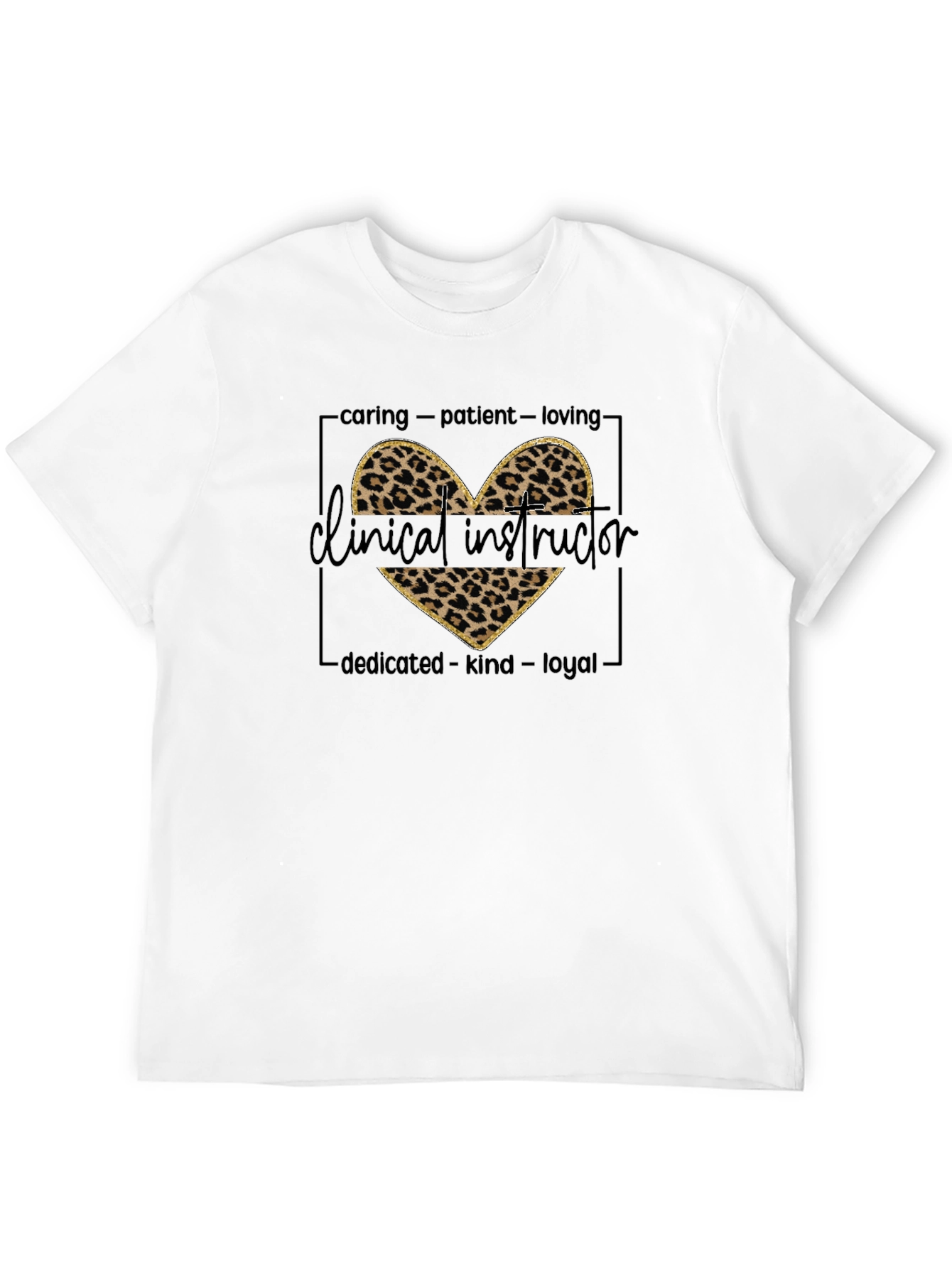 Black Clinical Instructor Leopard Heart T-Shirt view 12