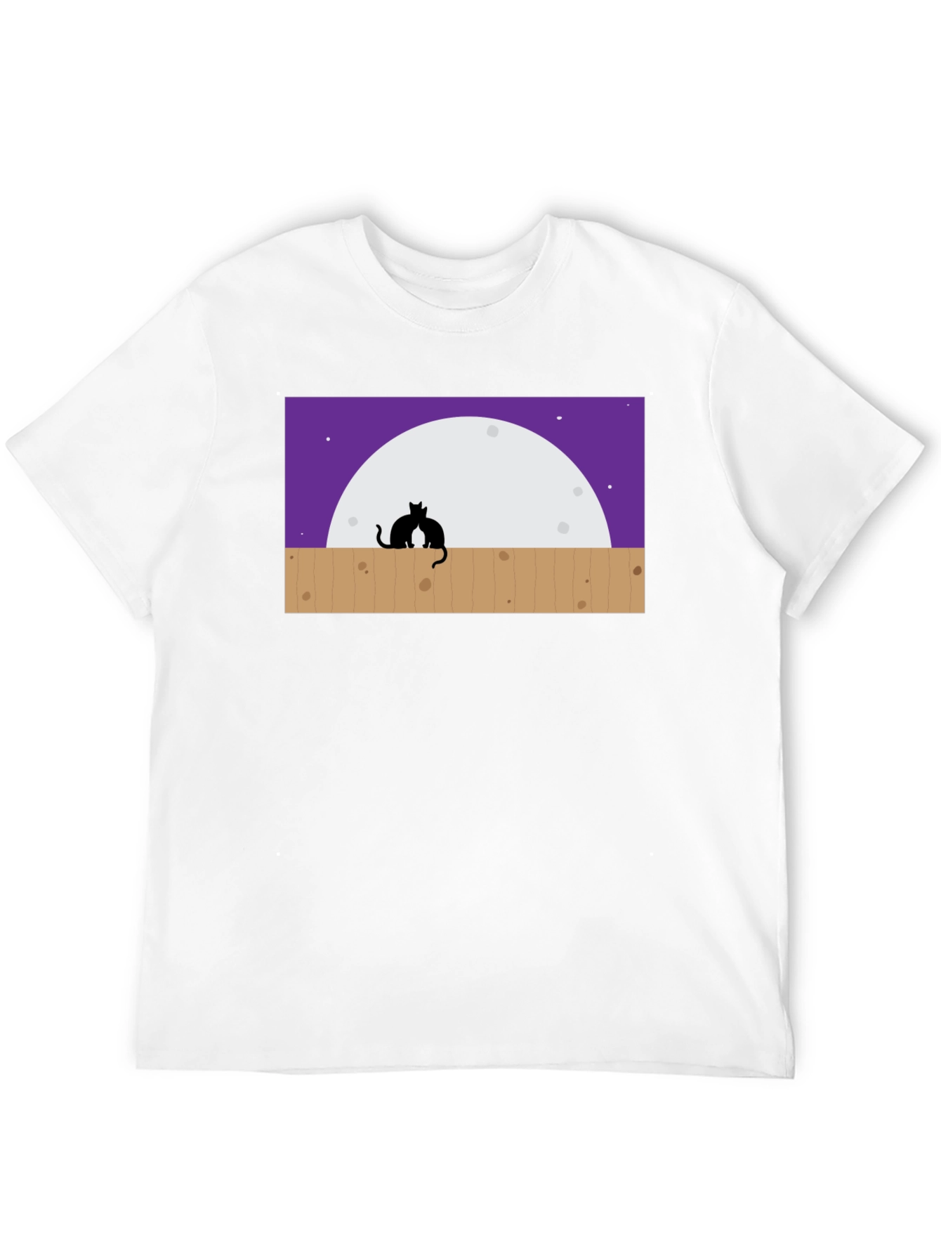 Black Cats on Fence Moon T-Shirt view 12