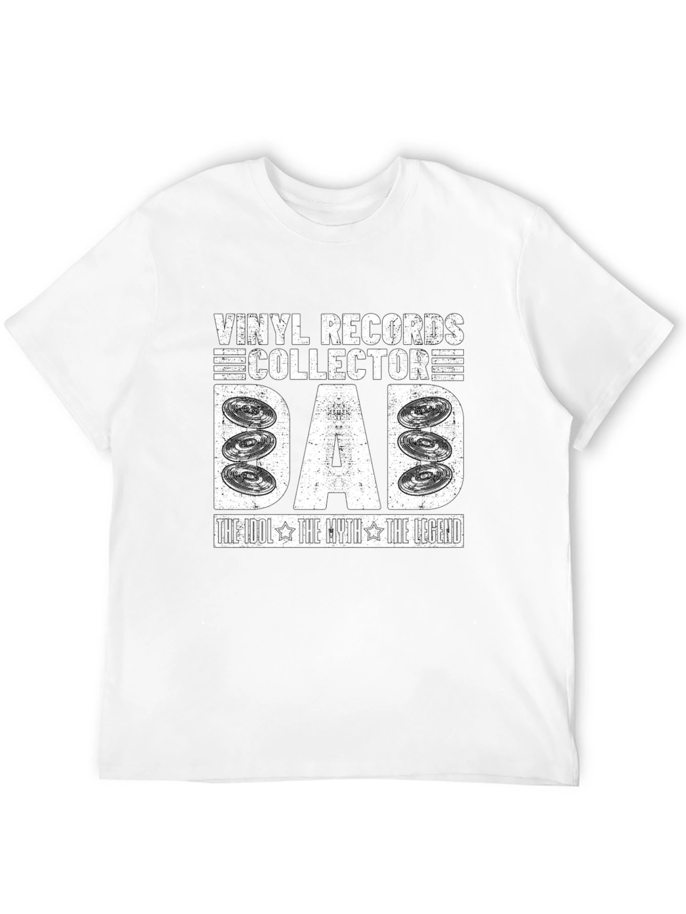 Black Vinyl Records Collector Dad T-Shirt view 12