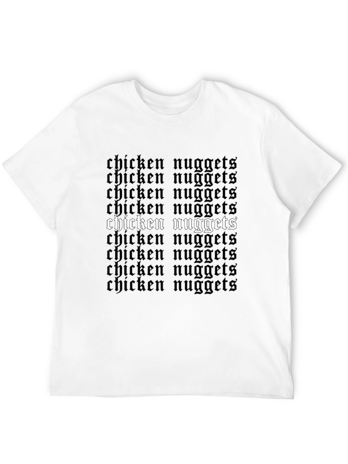 Black Chicken Nuggets Gothic T-Shirt - Funny Foodie Tee view 12