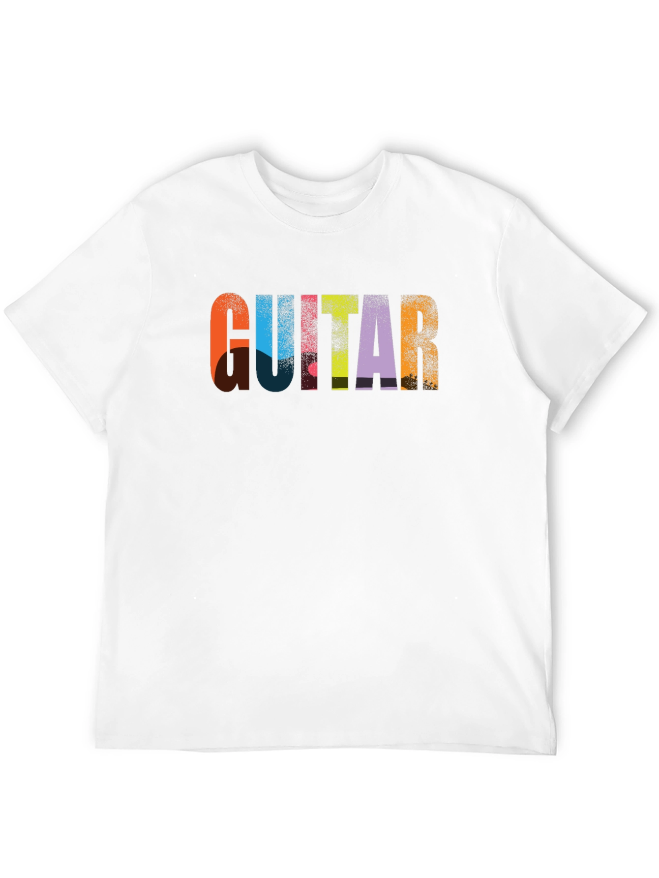 Black Colorful Guitar Graphic Tee - Soft Cotton Blend view 12