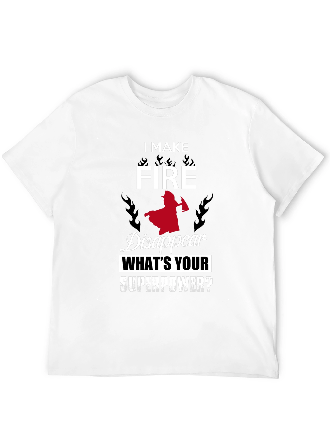 Black Firefighter Superpower Graphic Tee view 12