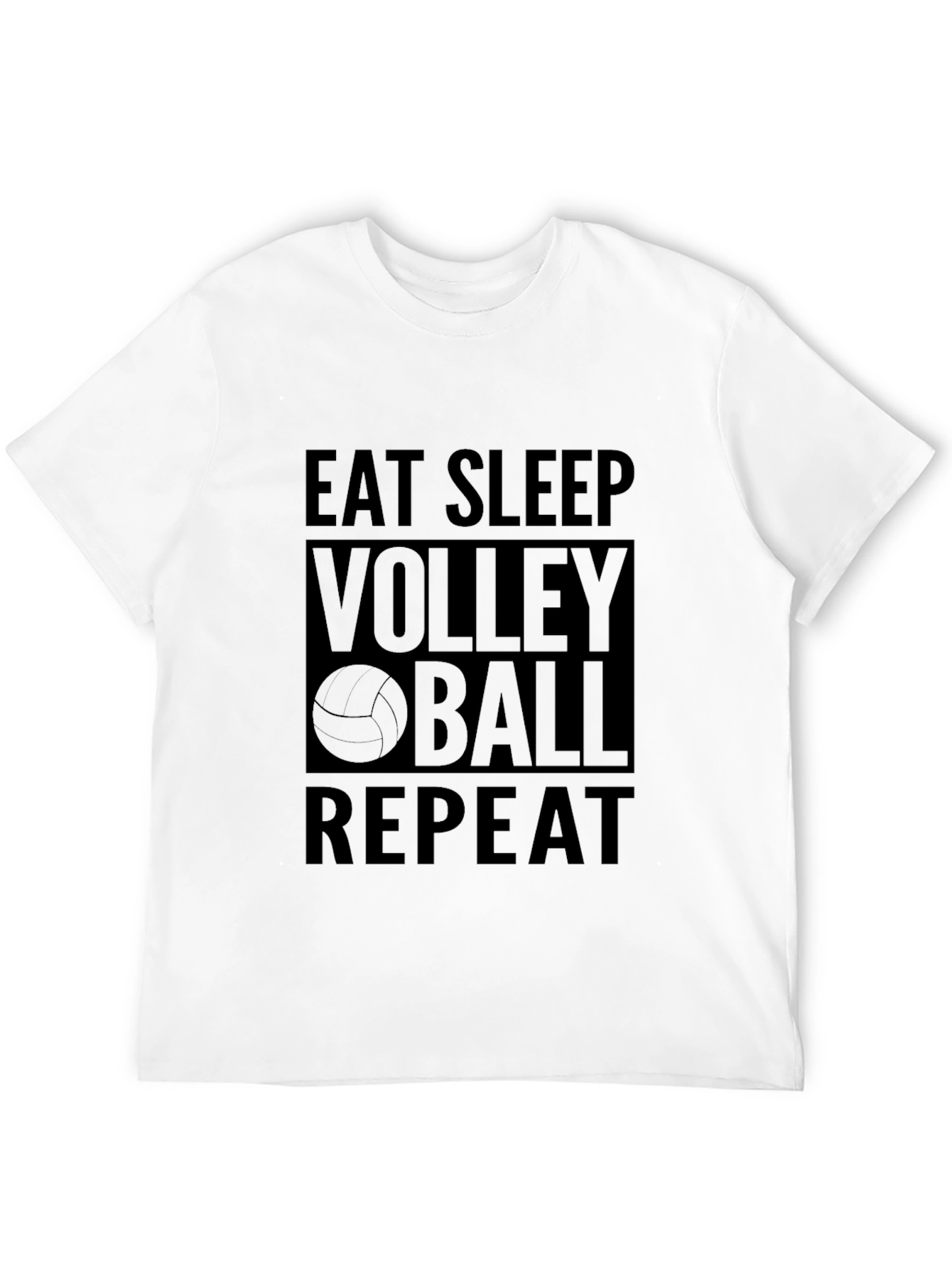 Black Eat Sleep Volleyball Repeat Black Tee Shirt view 12