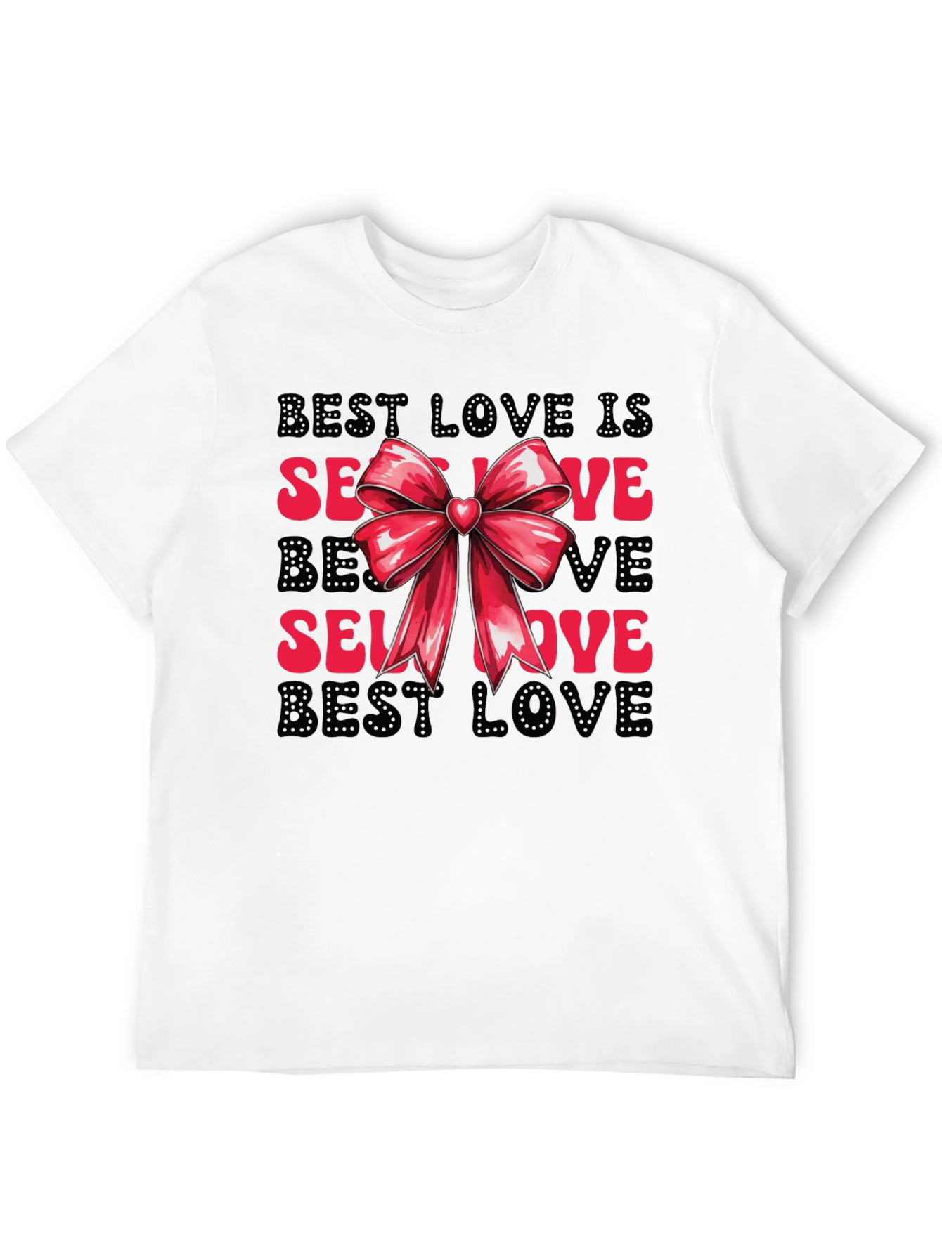 Black Self Love T-Shirt with Bow - Black view 12