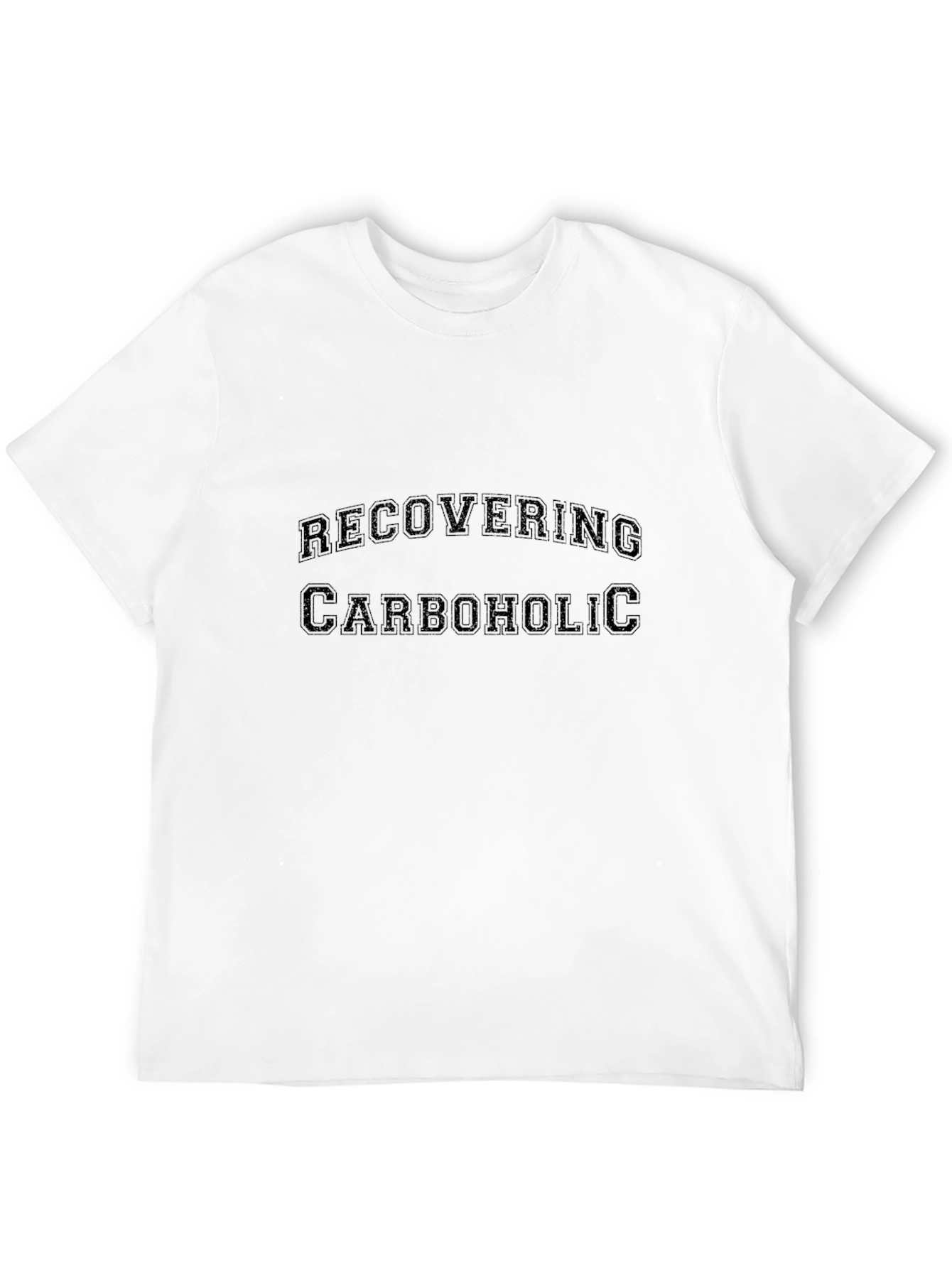 Black Recovering Carboholic Black Graphic T-Shirt view 12