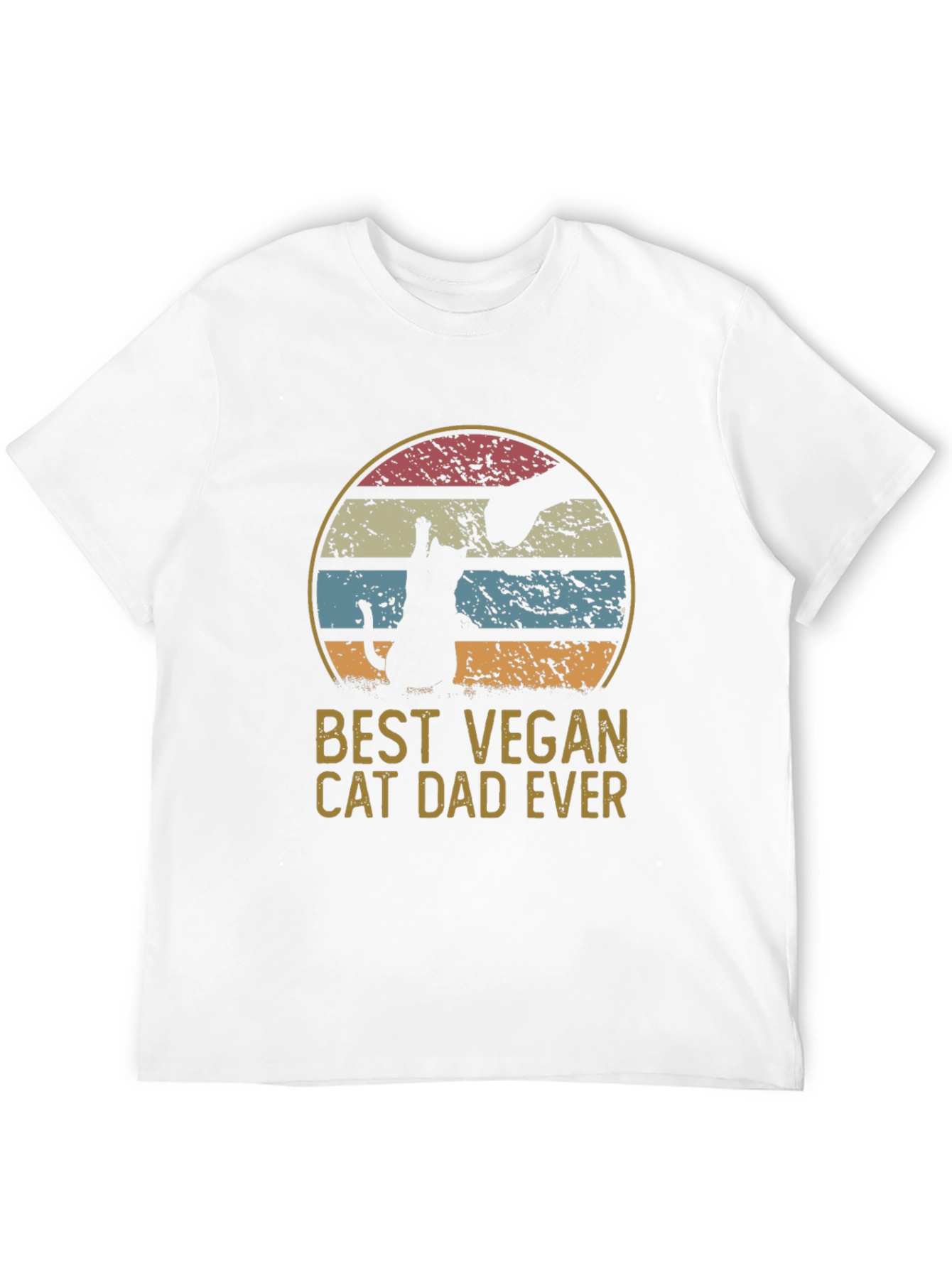 Black Best Vegan Cat Dad Ever T-Shirt view 12