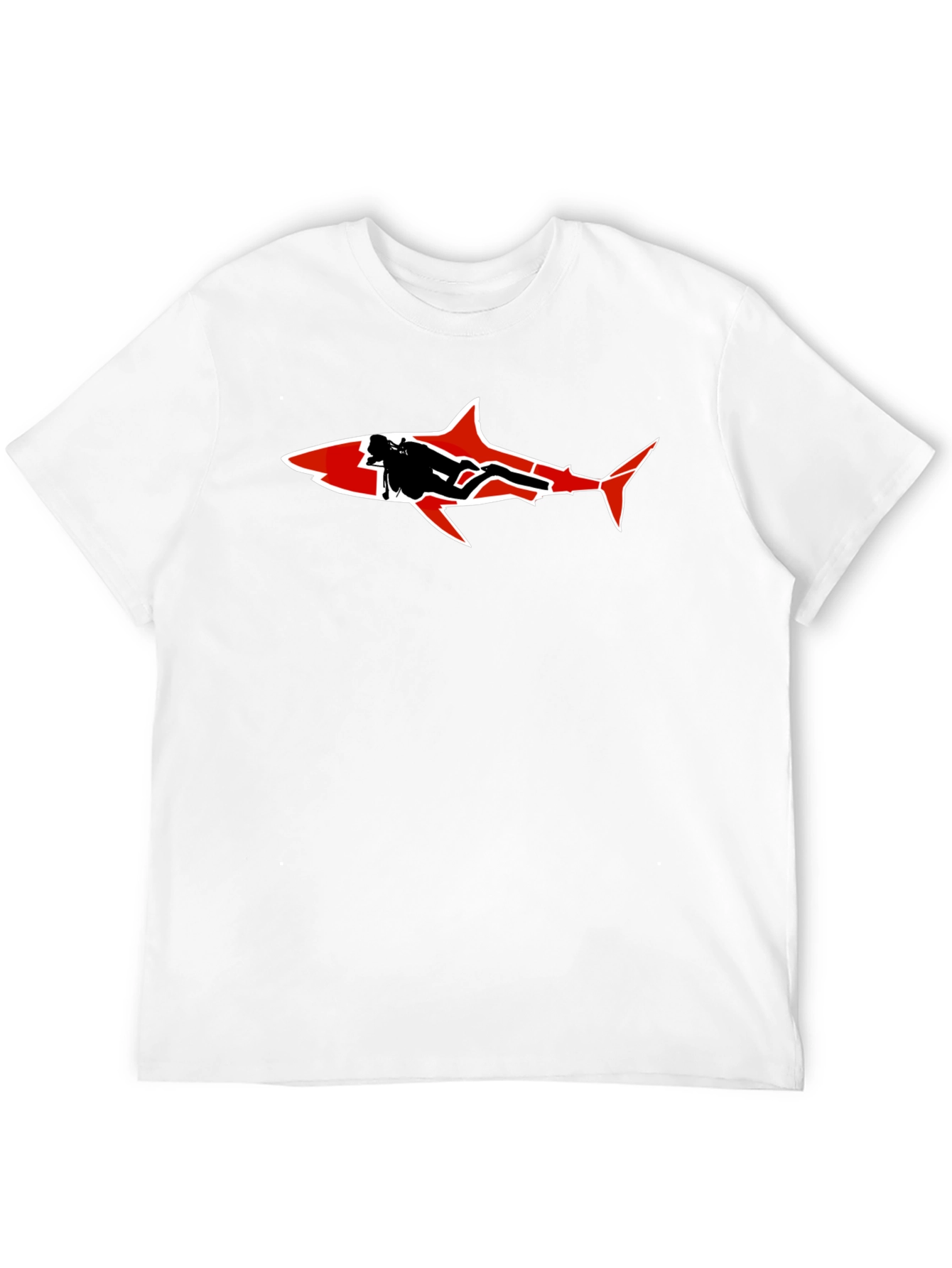 Black Diver Shark Graphic Tee - Black view 12