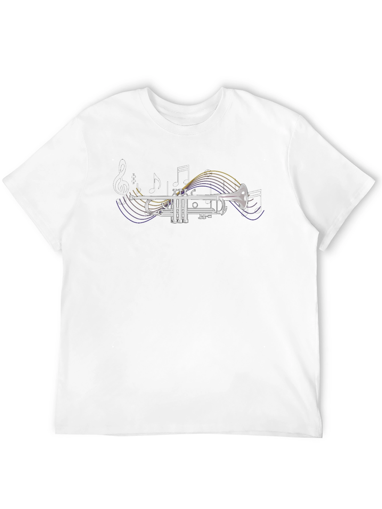 Black Trumpet Music Notes Graphic T-Shirt view 12