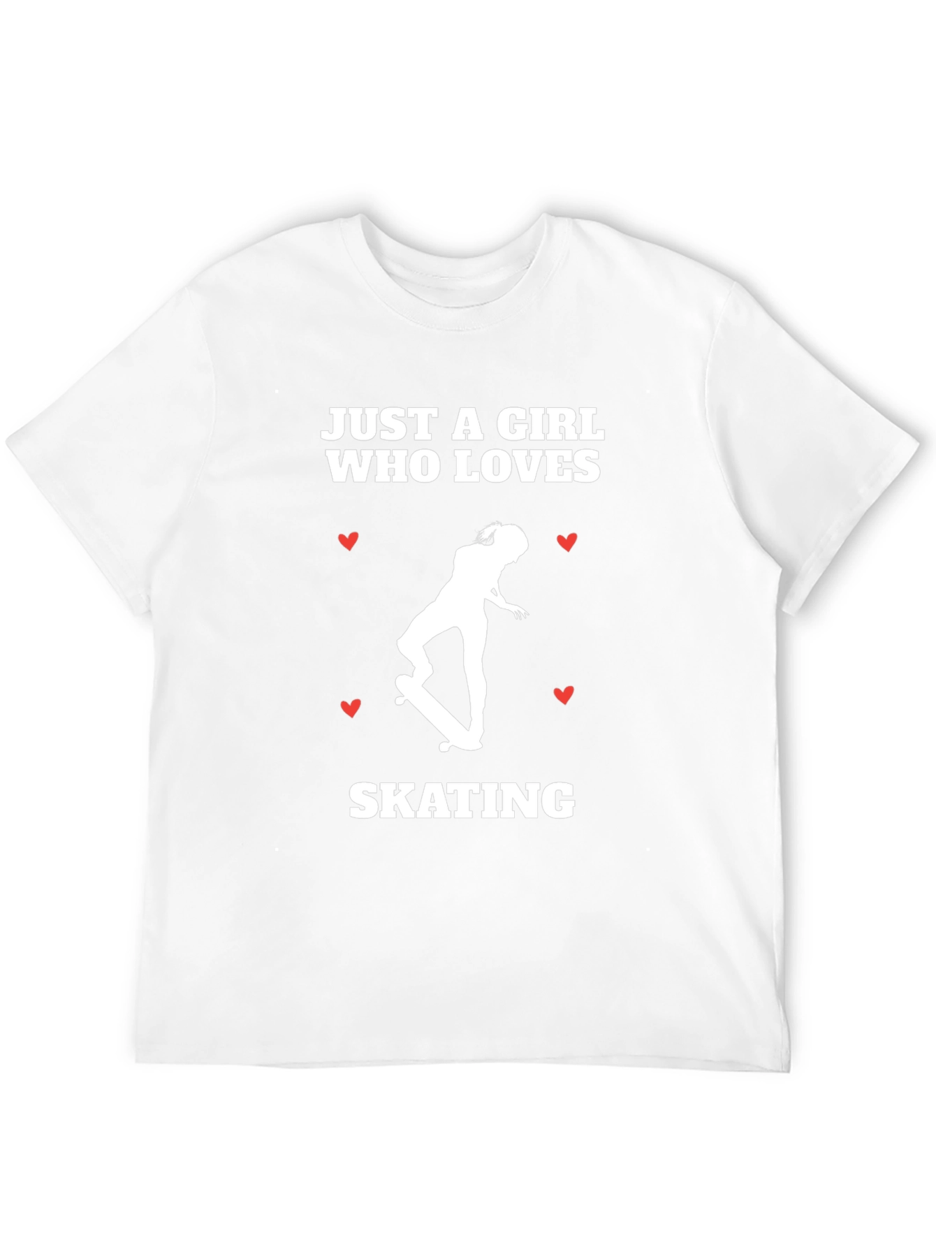 Black Skating Girl T-Shirt - Just a Girl Who Loves Skating view 12
