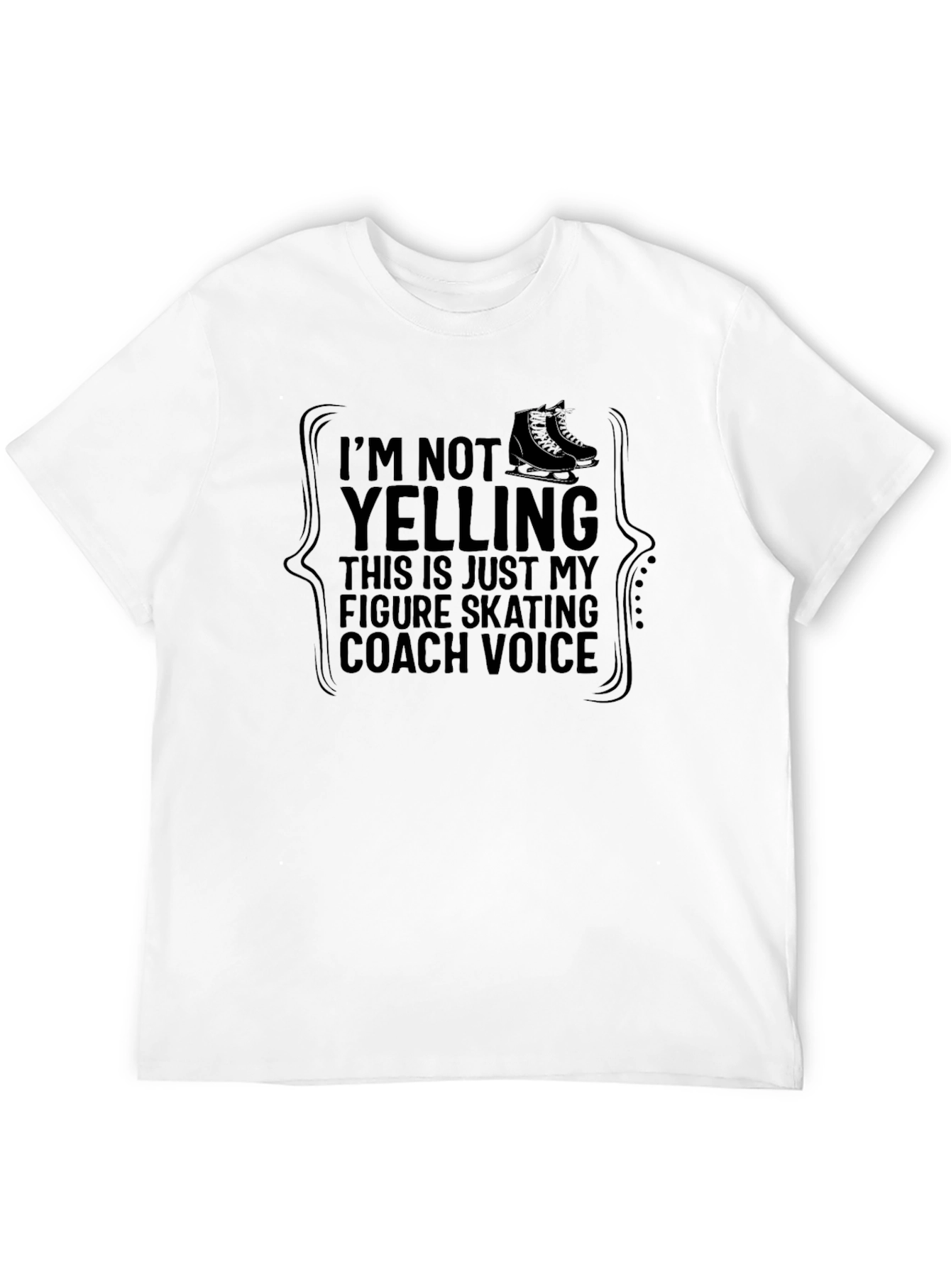 Black Figure Skating Coach Voice T-Shirt - Funny Novelty Tee view 12