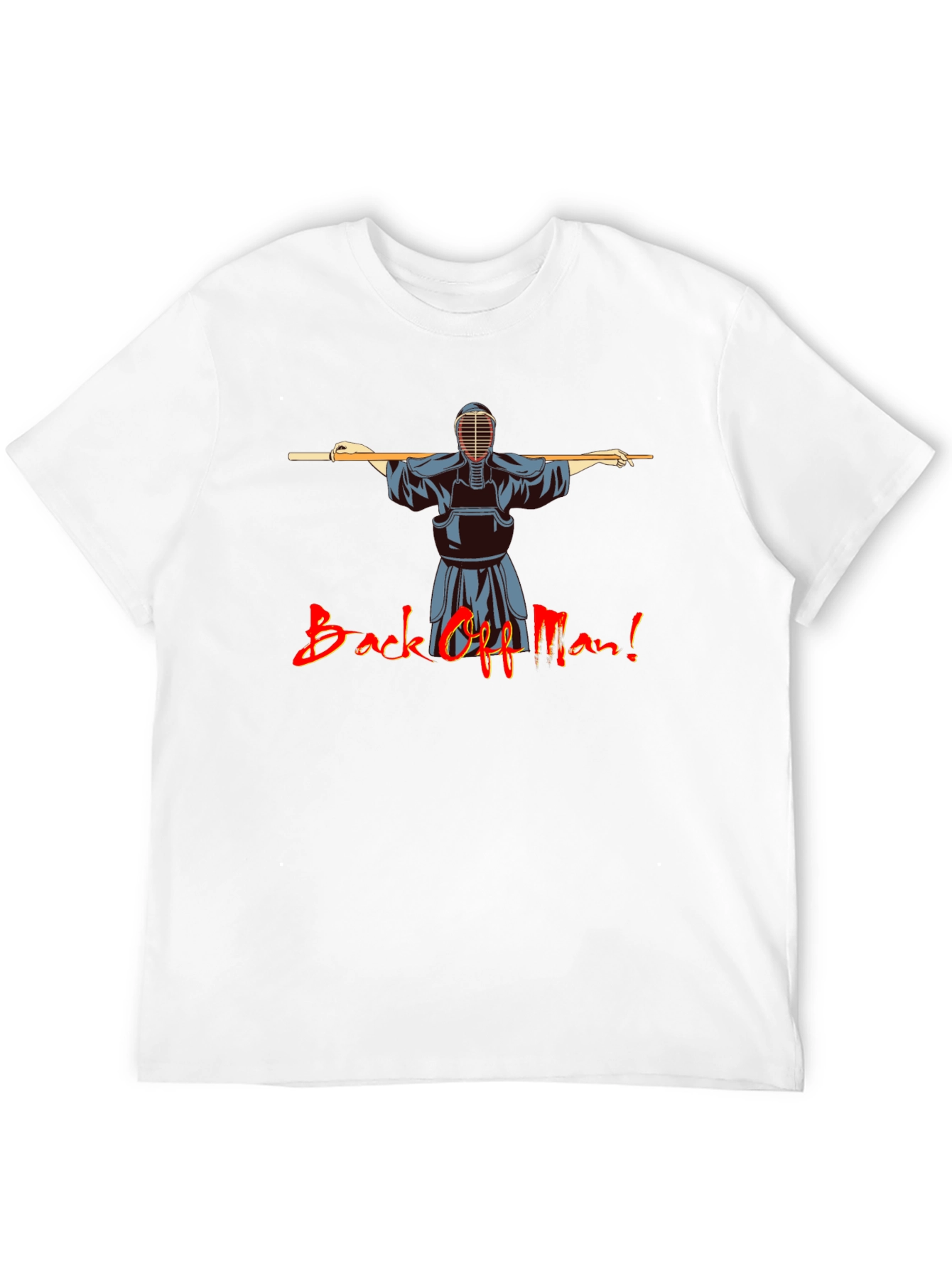 Black Back Off Man! Kendo Martial Arts Black T-Shirt view 12