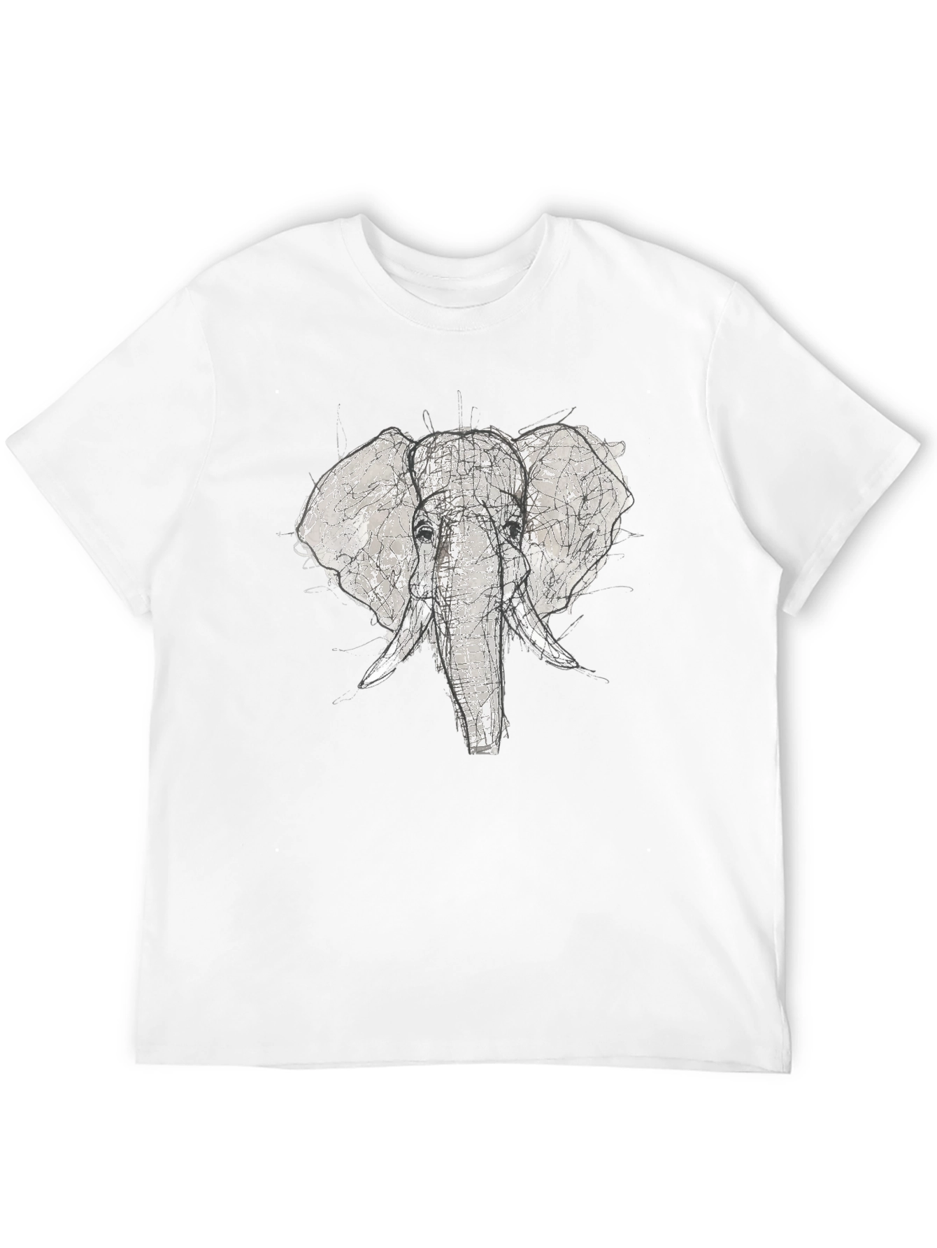 Black Elephant Sketch Graphic Tee - Black view 12