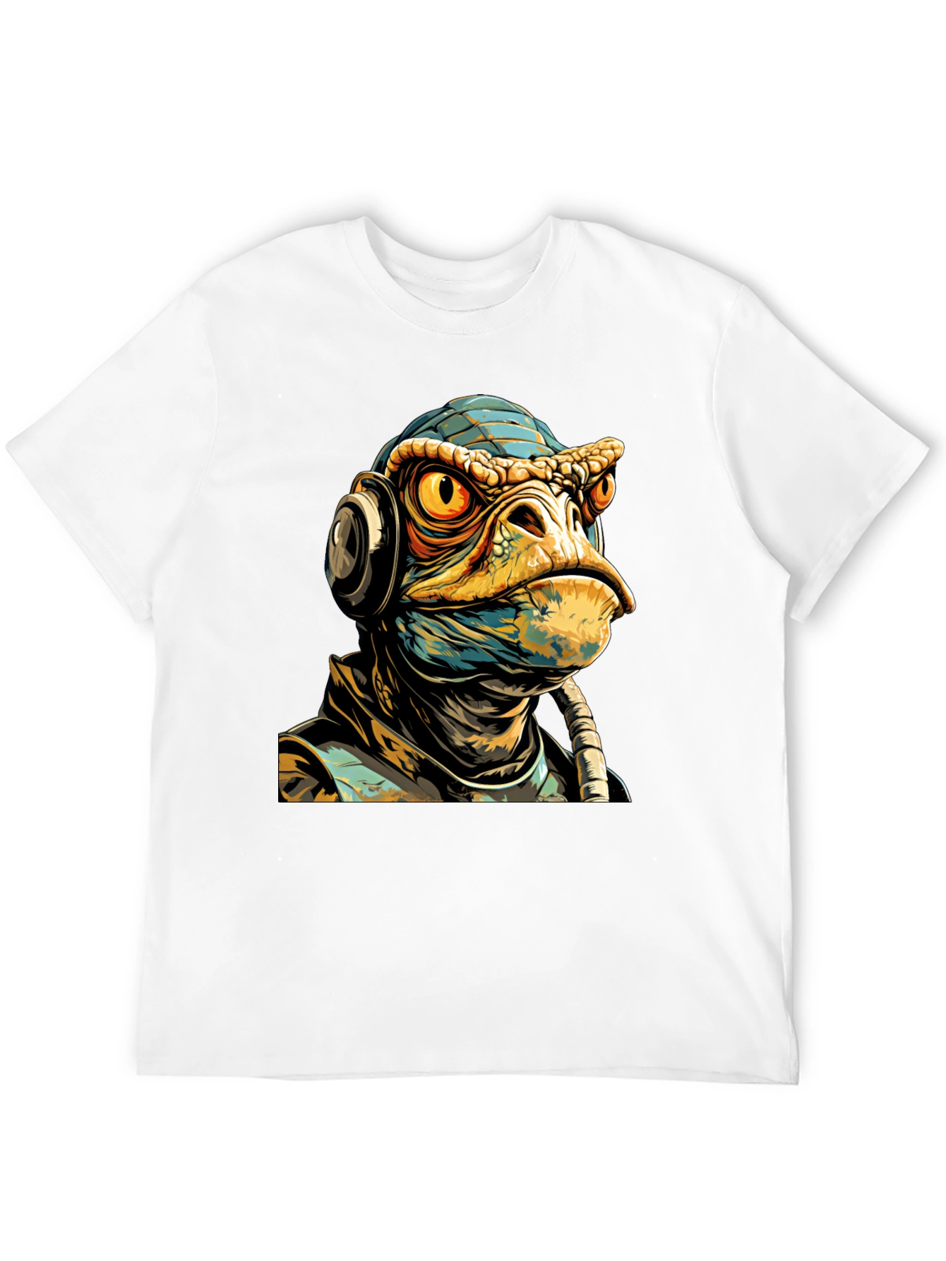 Black Sci-Fi Lizard Man Graphic Tee view 12