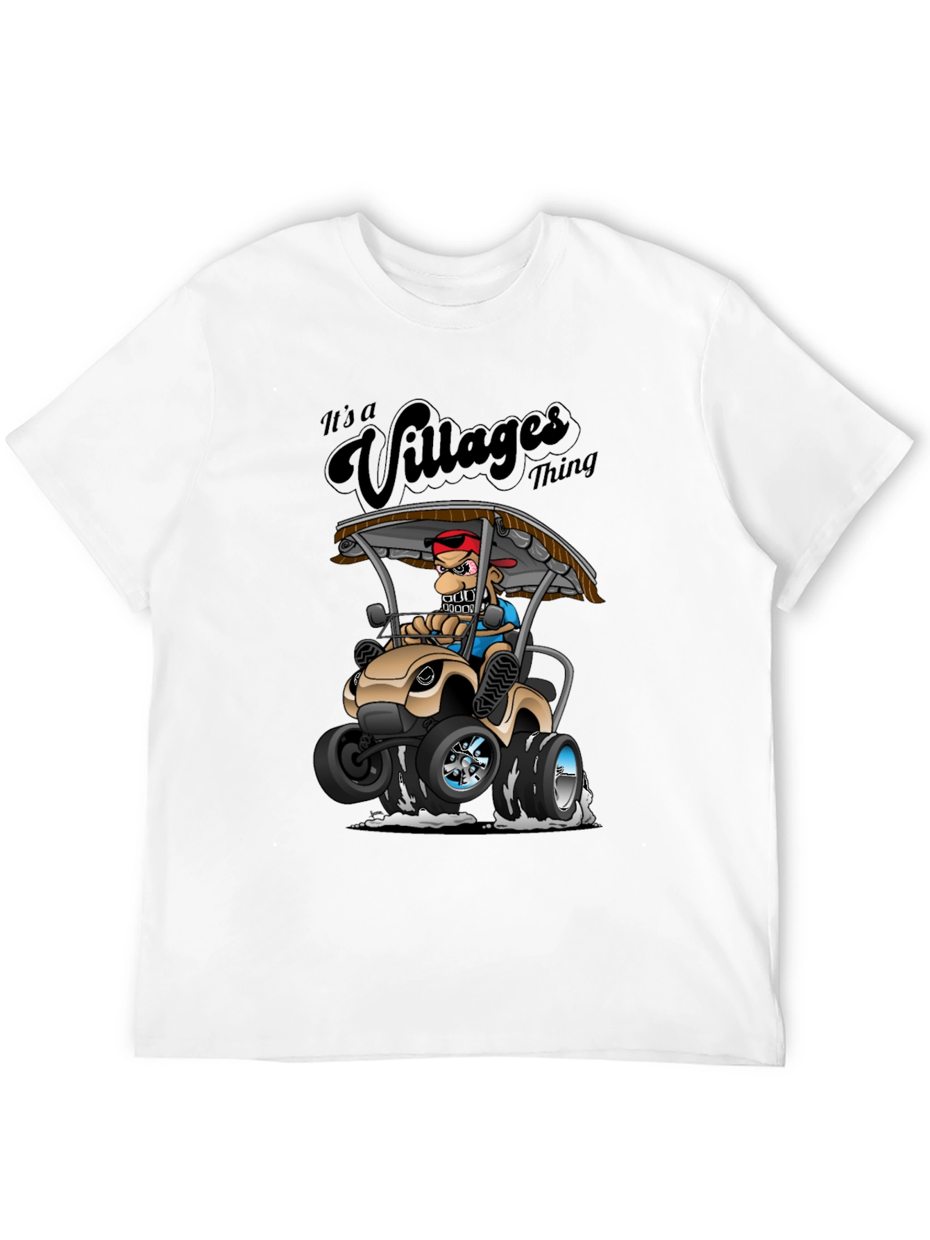 Black Villages Thing Graphic Tee - Black Cotton T-Shirt view 12