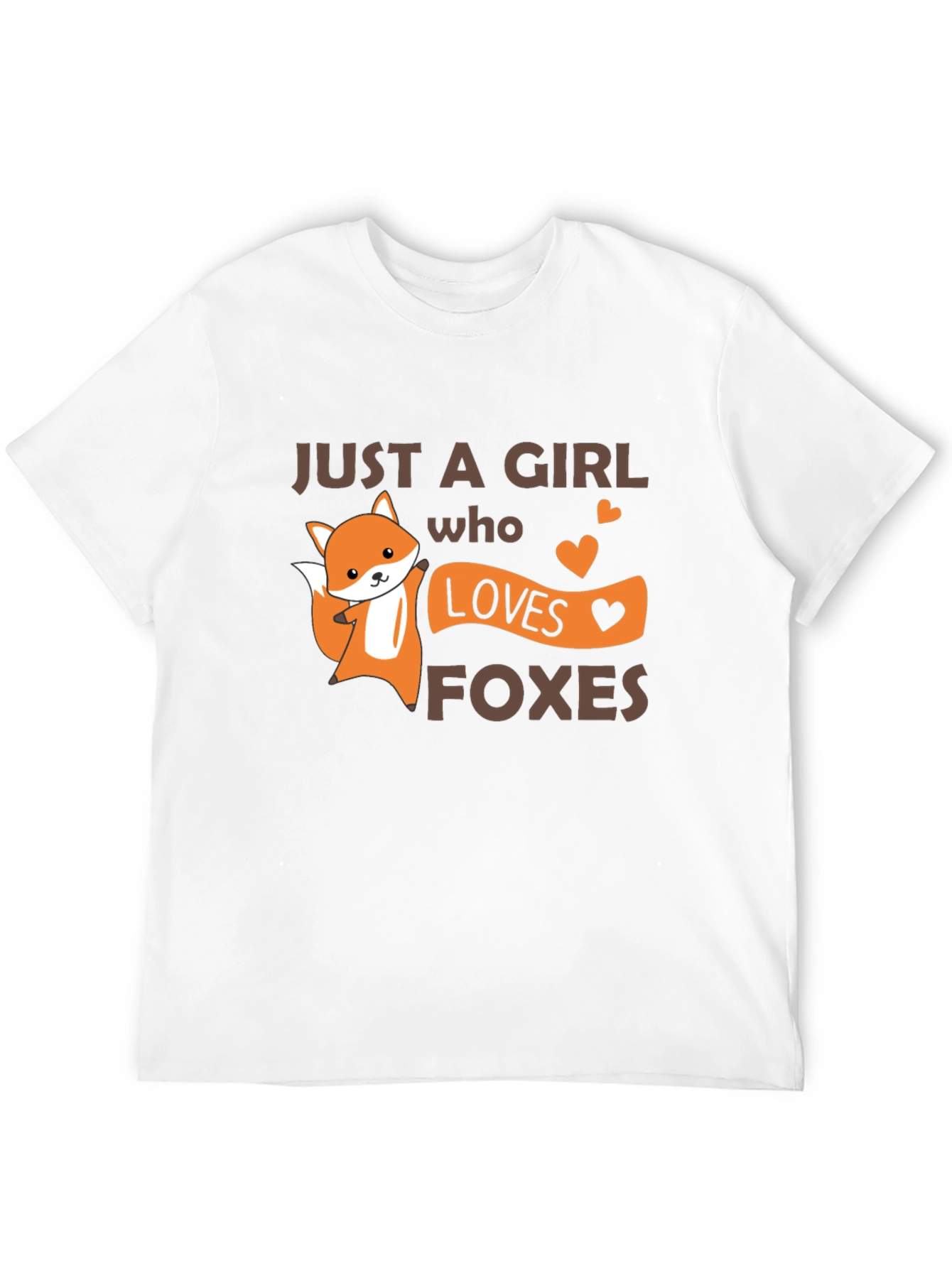 Black Cute Fox Girl Loves Foxes T-Shirt view 12