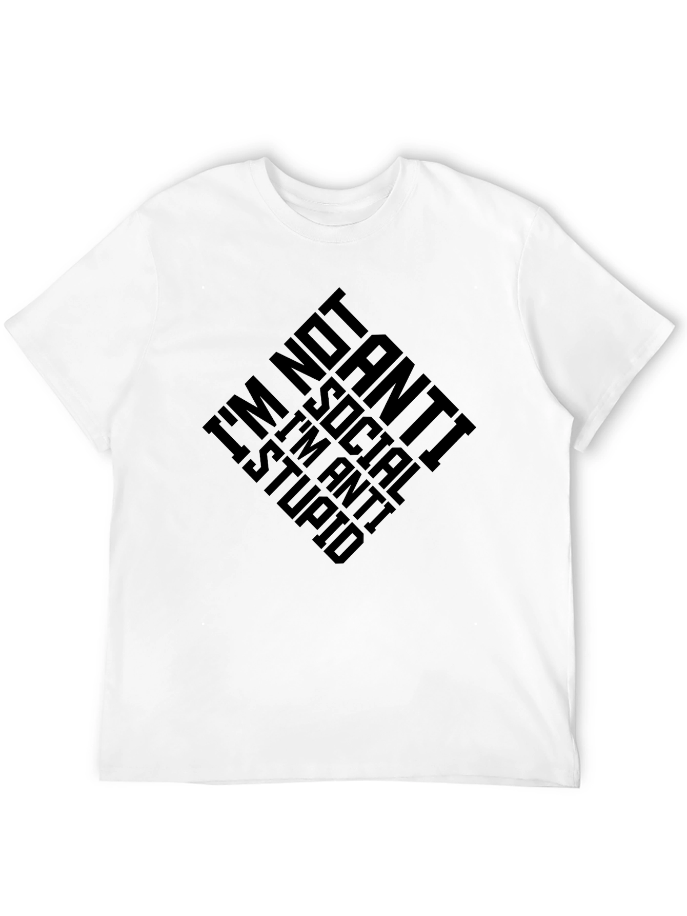 Black Anti-Social I'm Anti-Stupid Graphic T-Shirt view 12