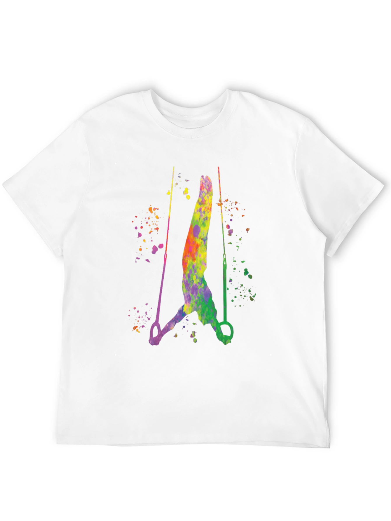 Black Gymnast Rings Watercolor Graphic Black T-Shirt view 12