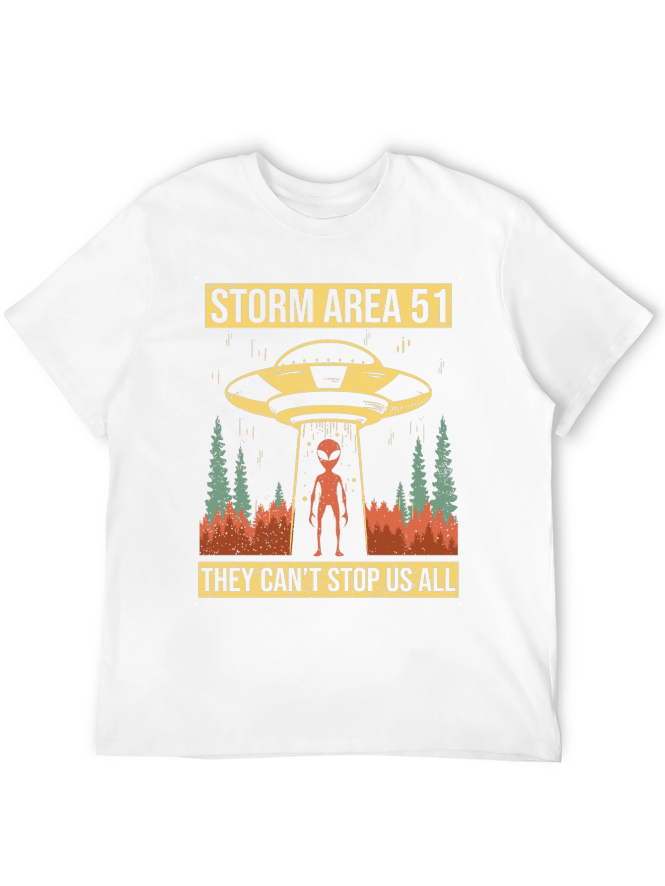 Black Storm Area 51 Graphic Tee Alien UFO T-Shirt view 12